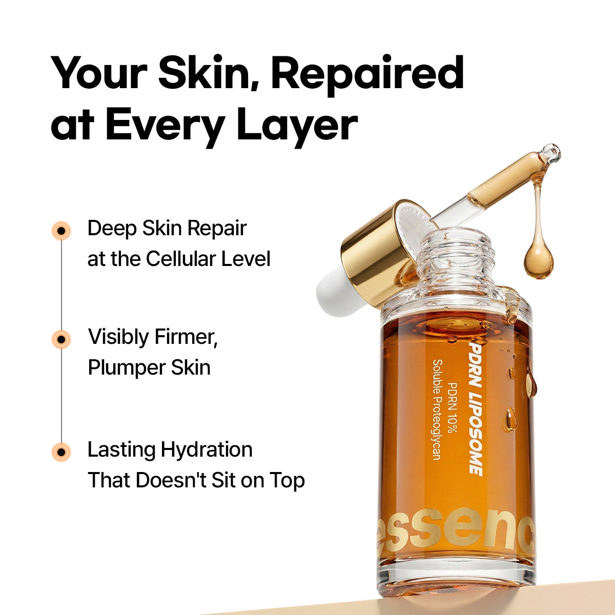 Essenciel PDRN Liposome Brightening Face Serum with Salmon DNA — Hydrating, Plumping & Skin Renewal Serum for Fine Lines, Uneven Texture & Dull Skin | 30ml