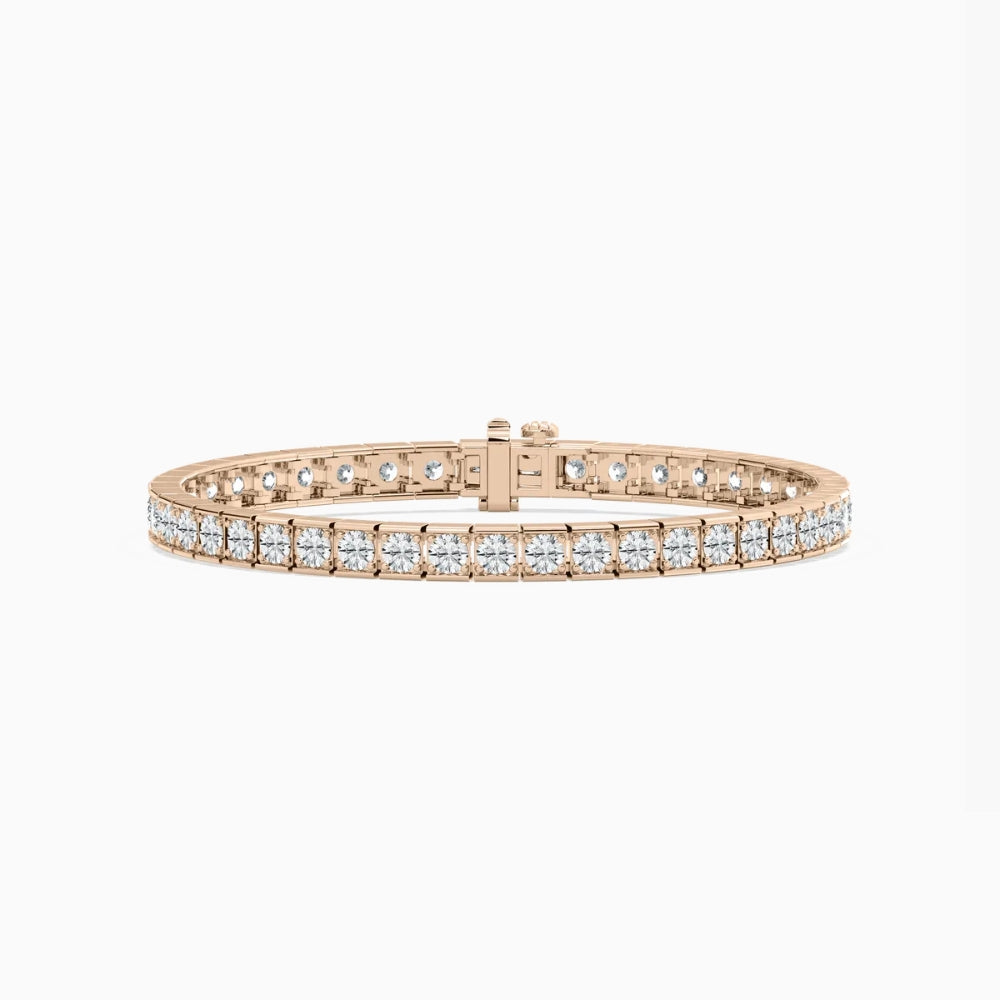 Clara Round Cut Lab Grown Diamond Gleaming Grid Bracelet