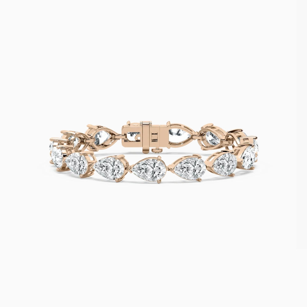 Ensley 30 Carat Pear Cut Lab Grown Diamonds Tennis Bracelet