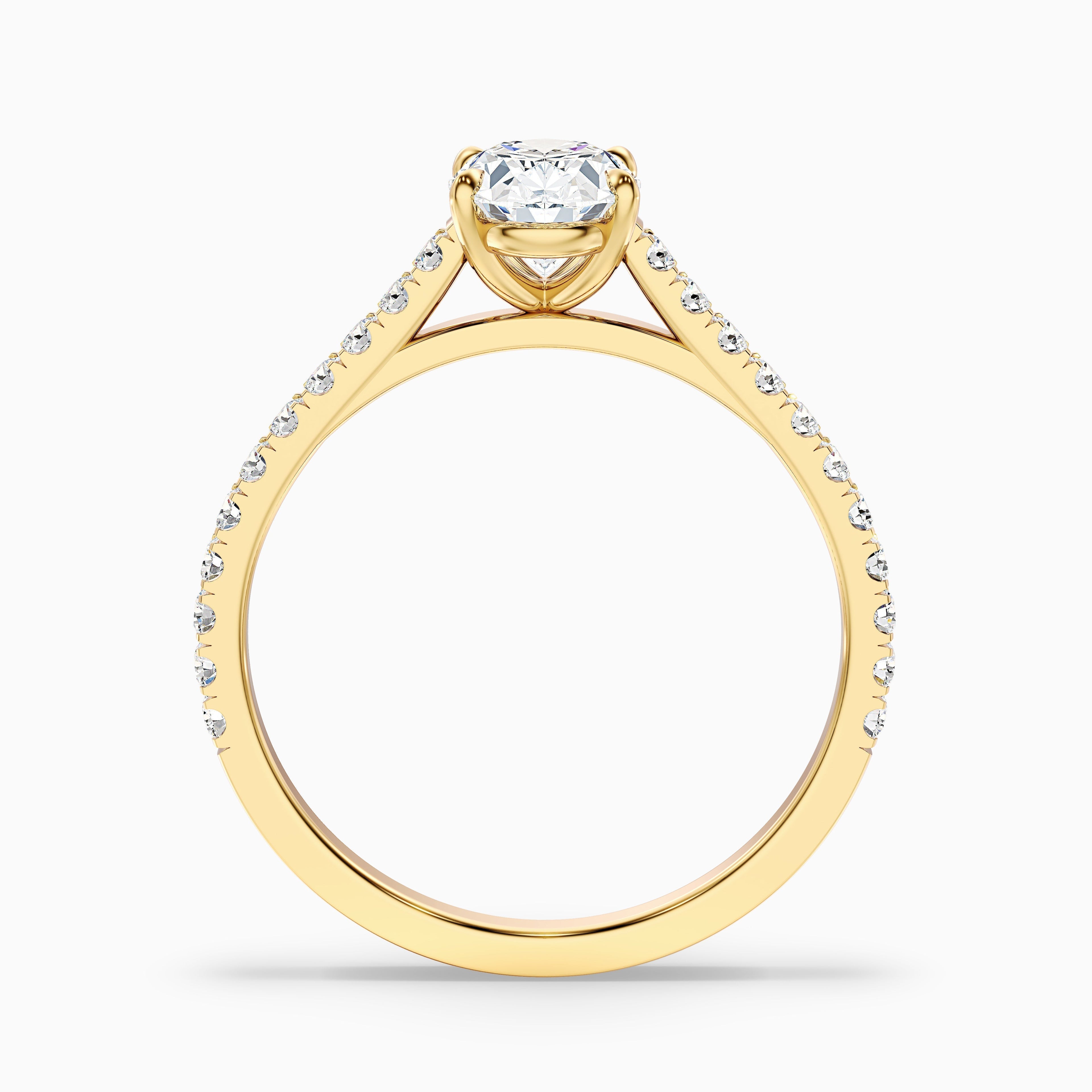 Zoe 2.5 Carat Oval Side Stone Pave Lab Grown Engagement Ring in 925 Sterling Silver