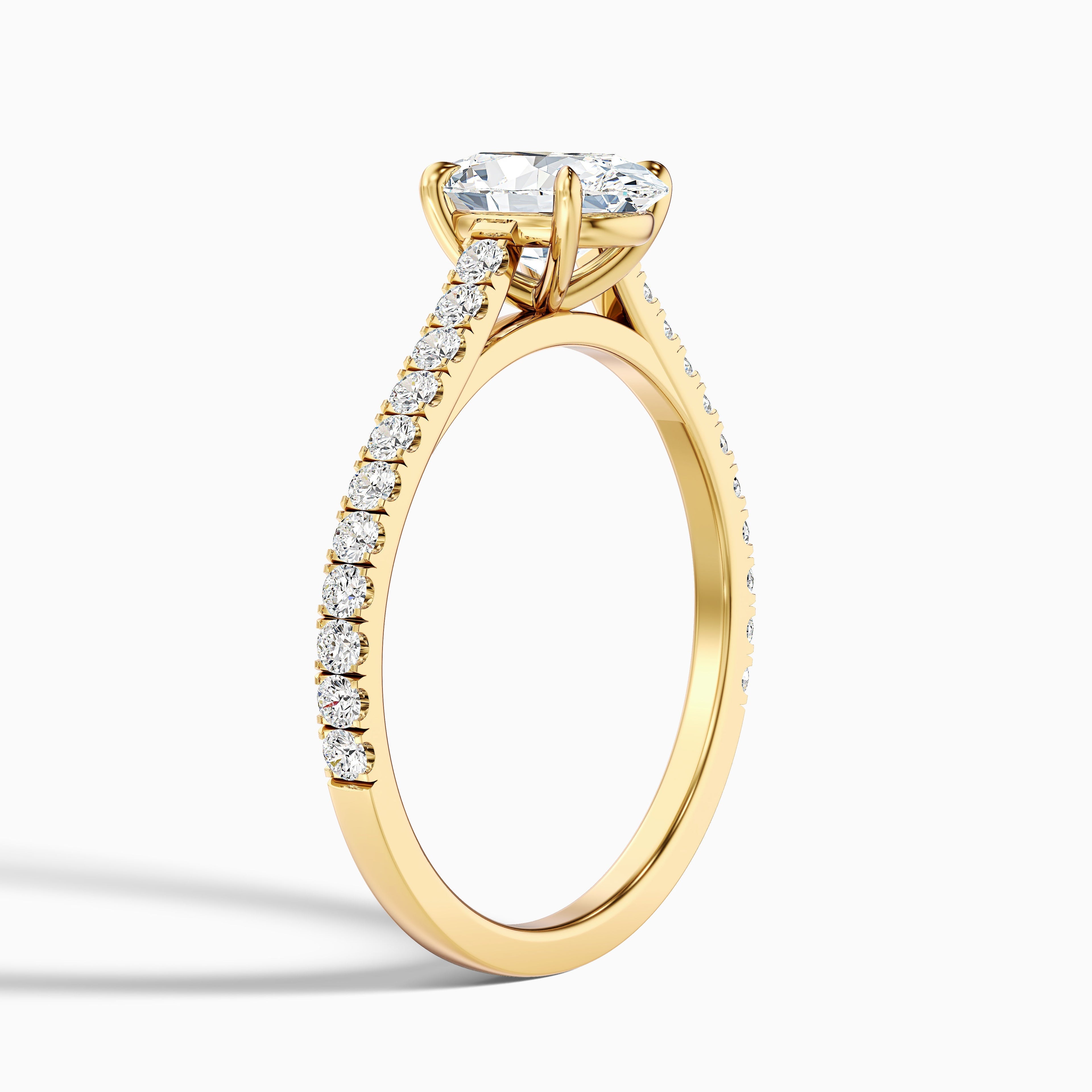 Zoe 4 Carat Oval Side Stone Pave Lab Grown Engagement Ring in 10k Rose Gold