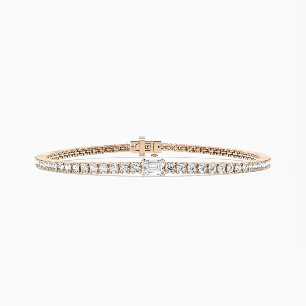 Erika Round And Emerald Lab Grown Diamond Shimmer Tennis Bracelet