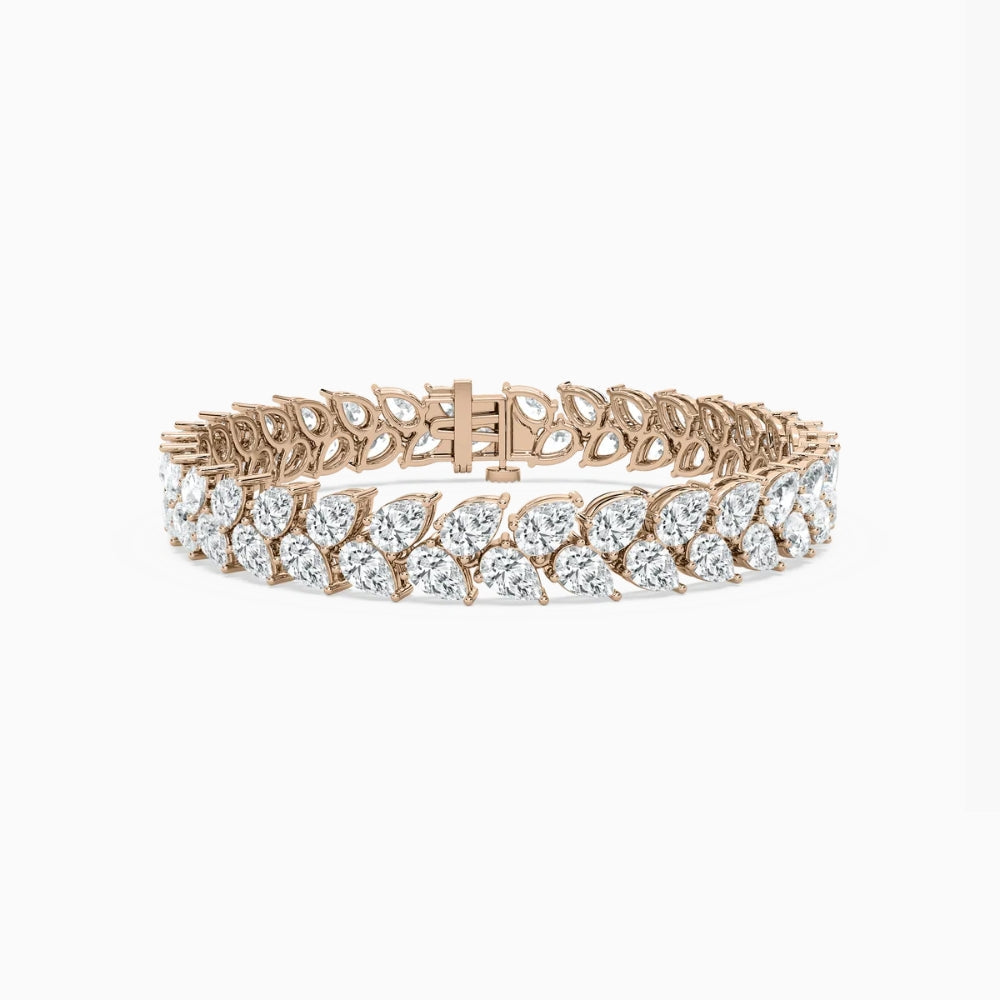 Skyla 20 Carat Pear Double Row Lab Grown Diamond Alternate Set Tennis Bracelet