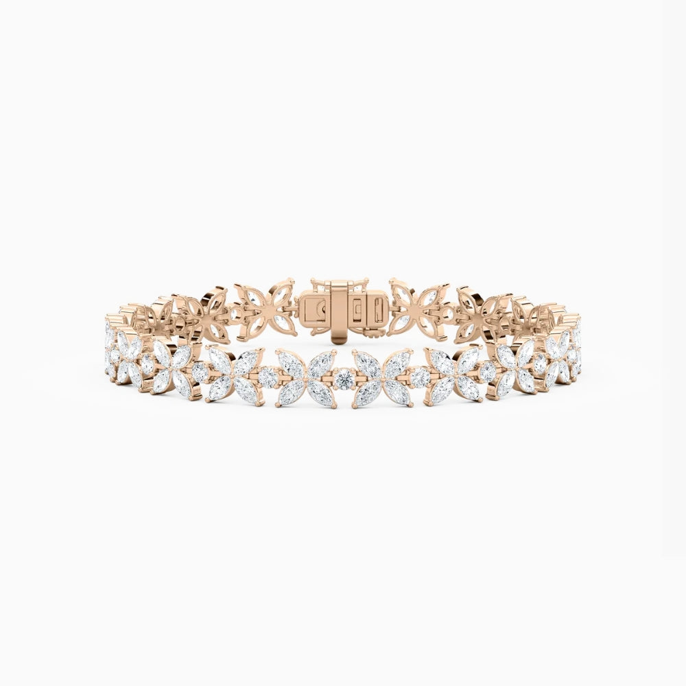 Jamie Marquise And Round Lab Grown Diamond Tennis Bracelet