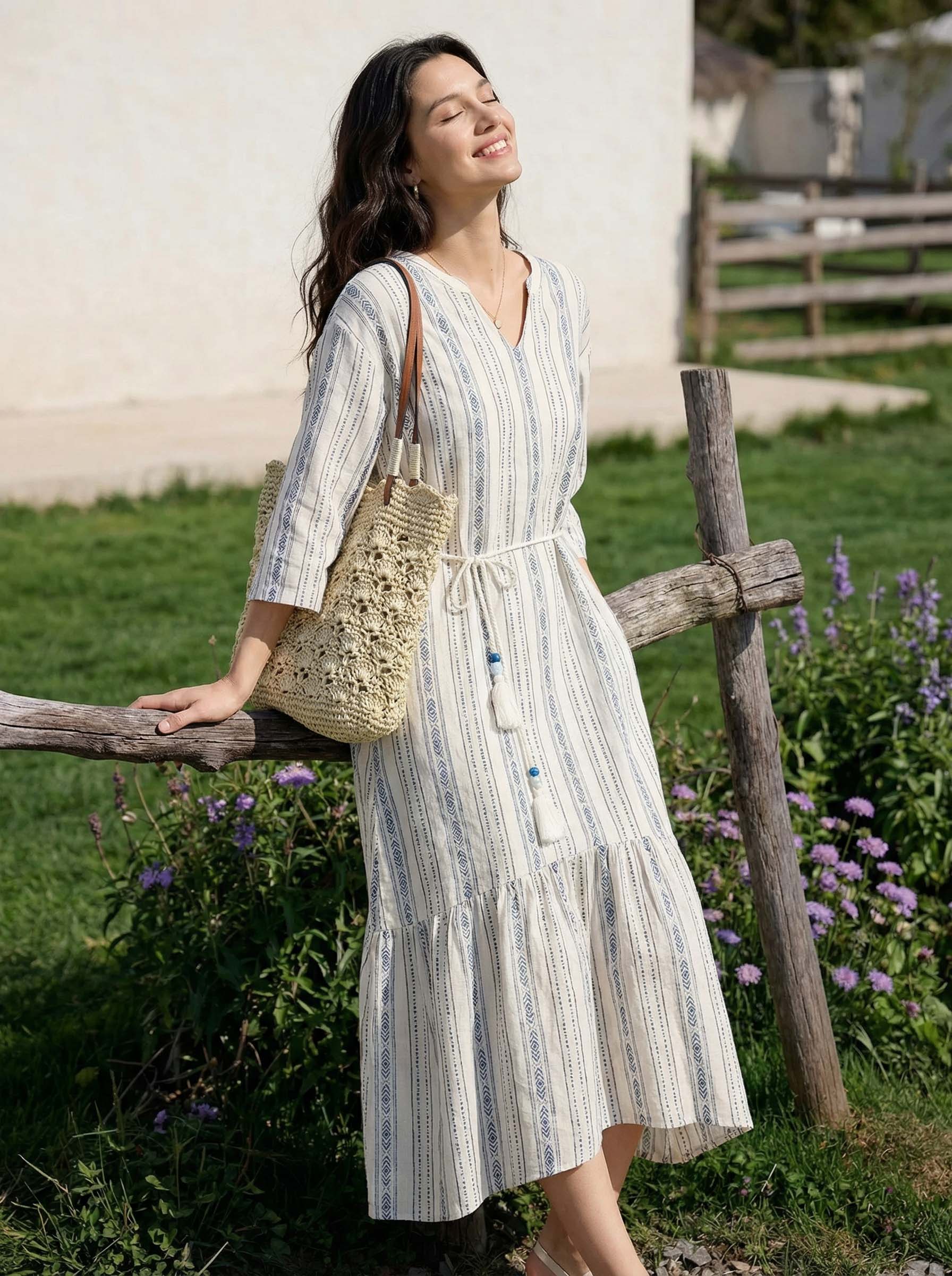 Crochet Woven Fan-Shape Shoulder Tote Bag DestGlow