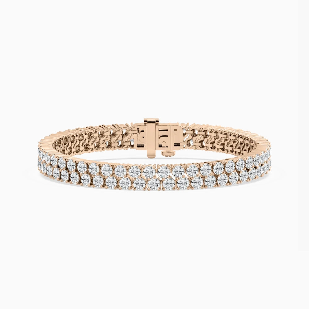 Delia Round Cut Lab Grown Diamond Mirror Magic Tennis Bracelet