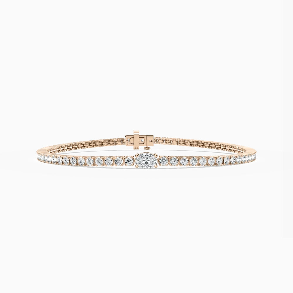 Emmy Round And Oval Cut Lab Grown Diamond Tennis Bracelet