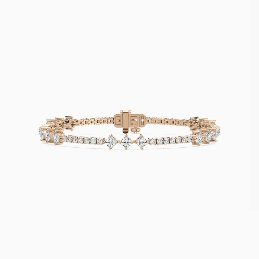 Donna Round Lab Grown Diamond Cascade Frost Tennis Bracelet