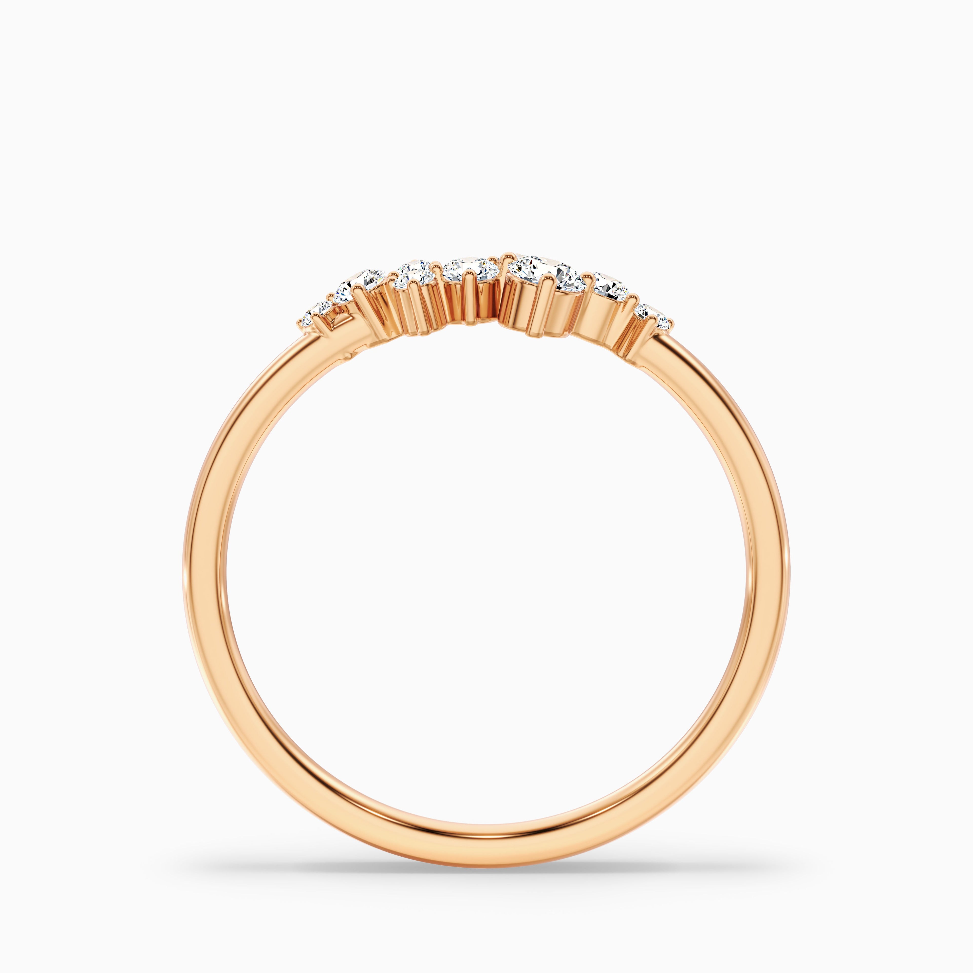 Vianey Round Cut Cluster Lab Grown Diamond Wedding Band