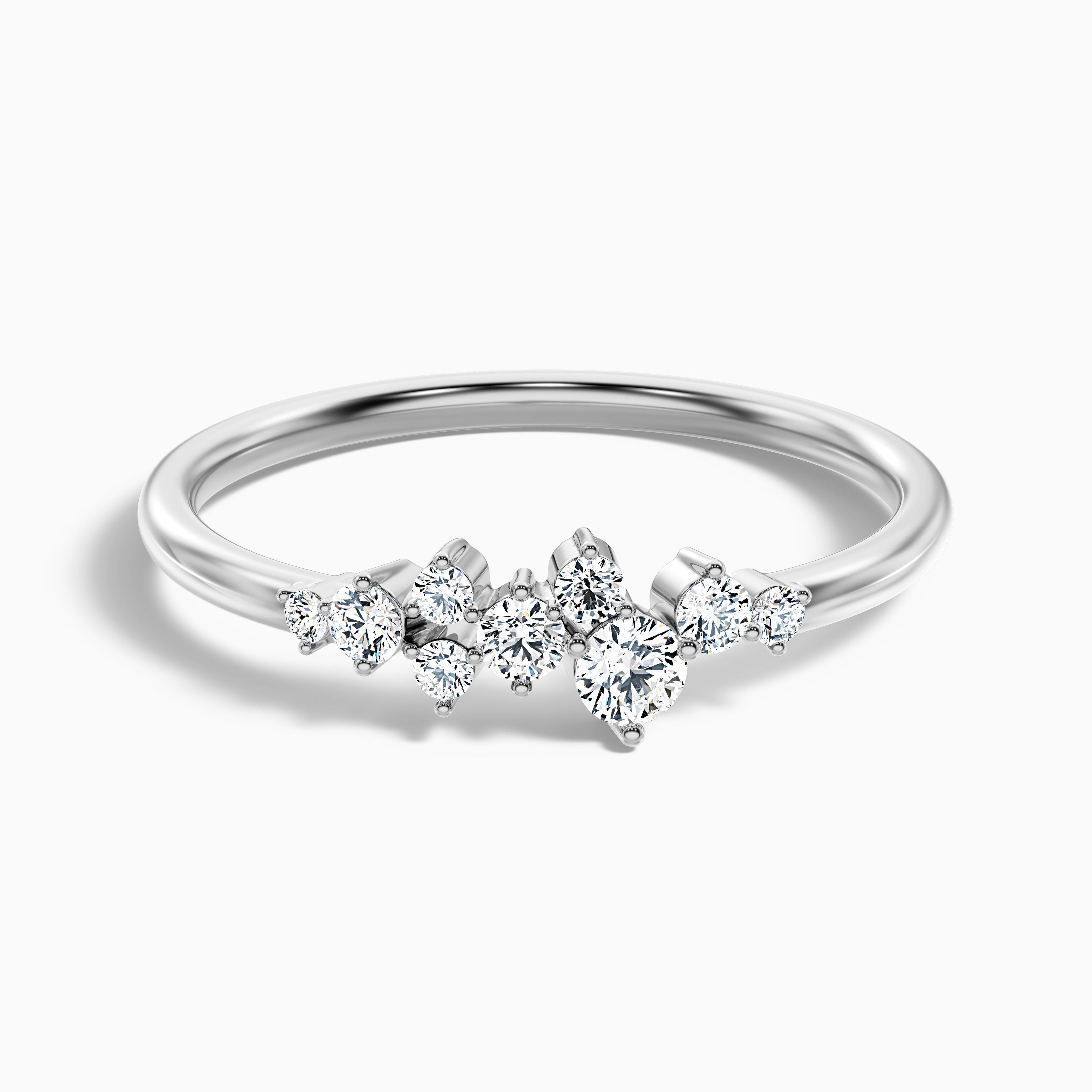 Vianey Round Cut Cluster Lab Grown Diamond Wedding Band