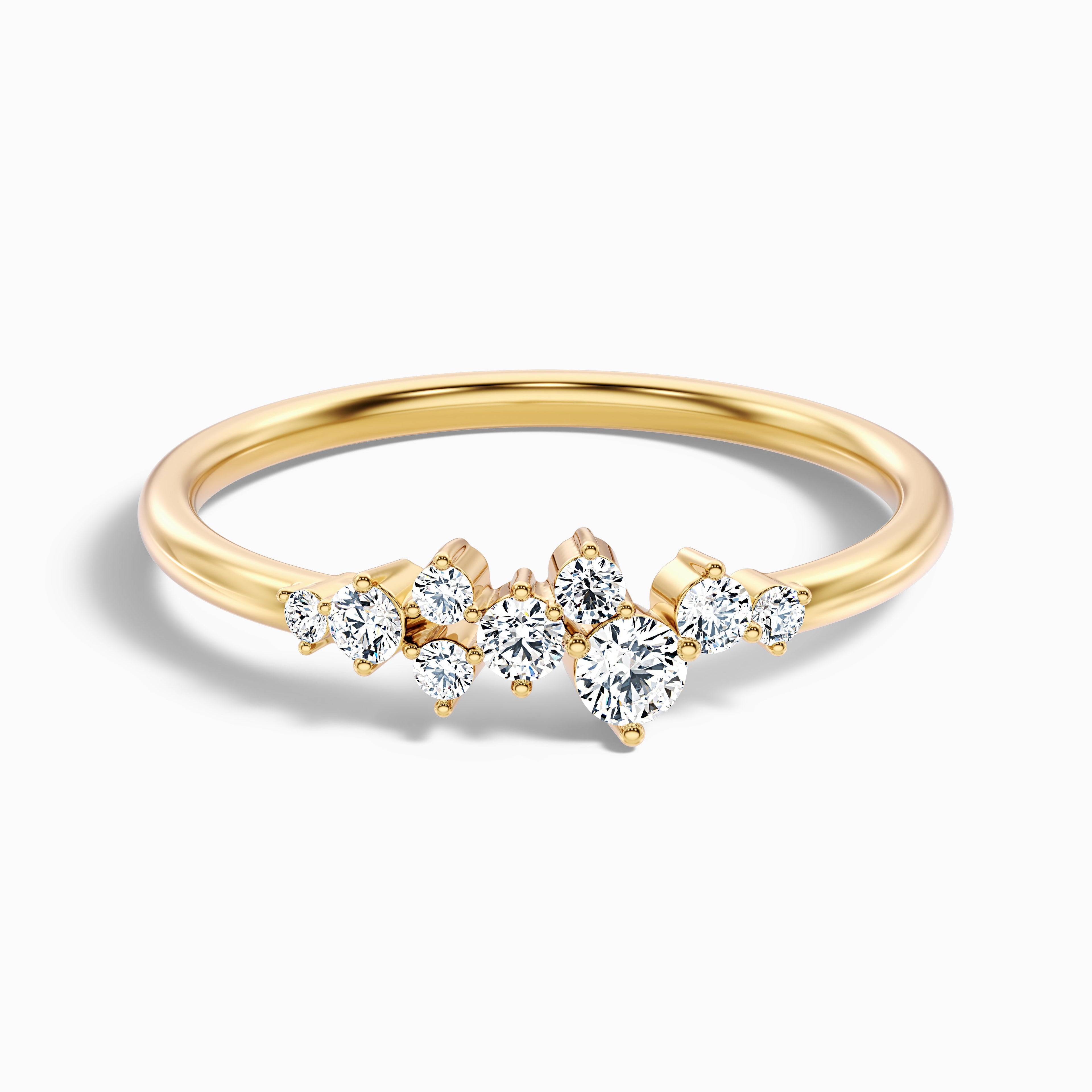 Vianey Round Cut Cluster Lab Grown Diamond Wedding Band