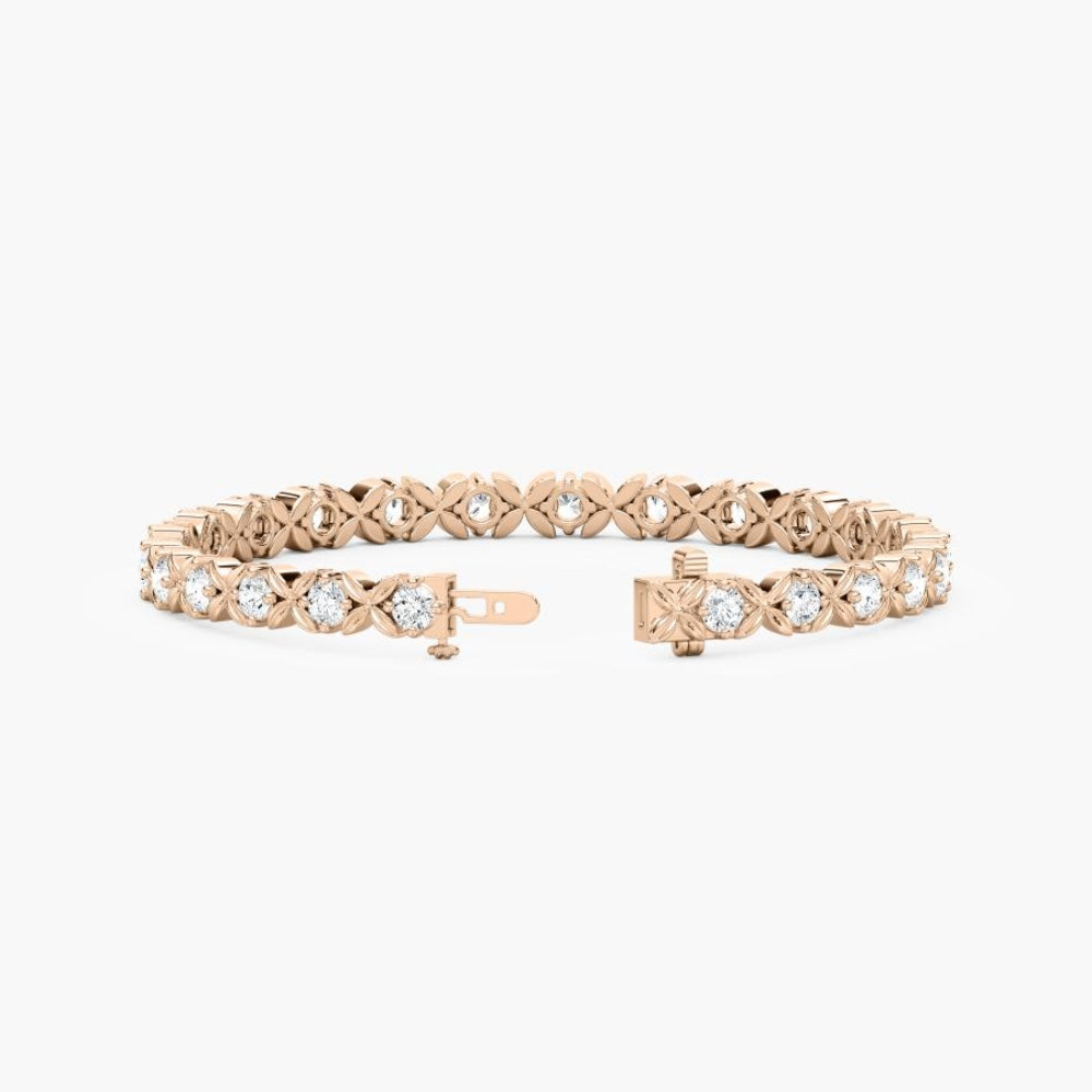 Kiera Round Lab Grown Diamond Starburst Tennis Bracelet