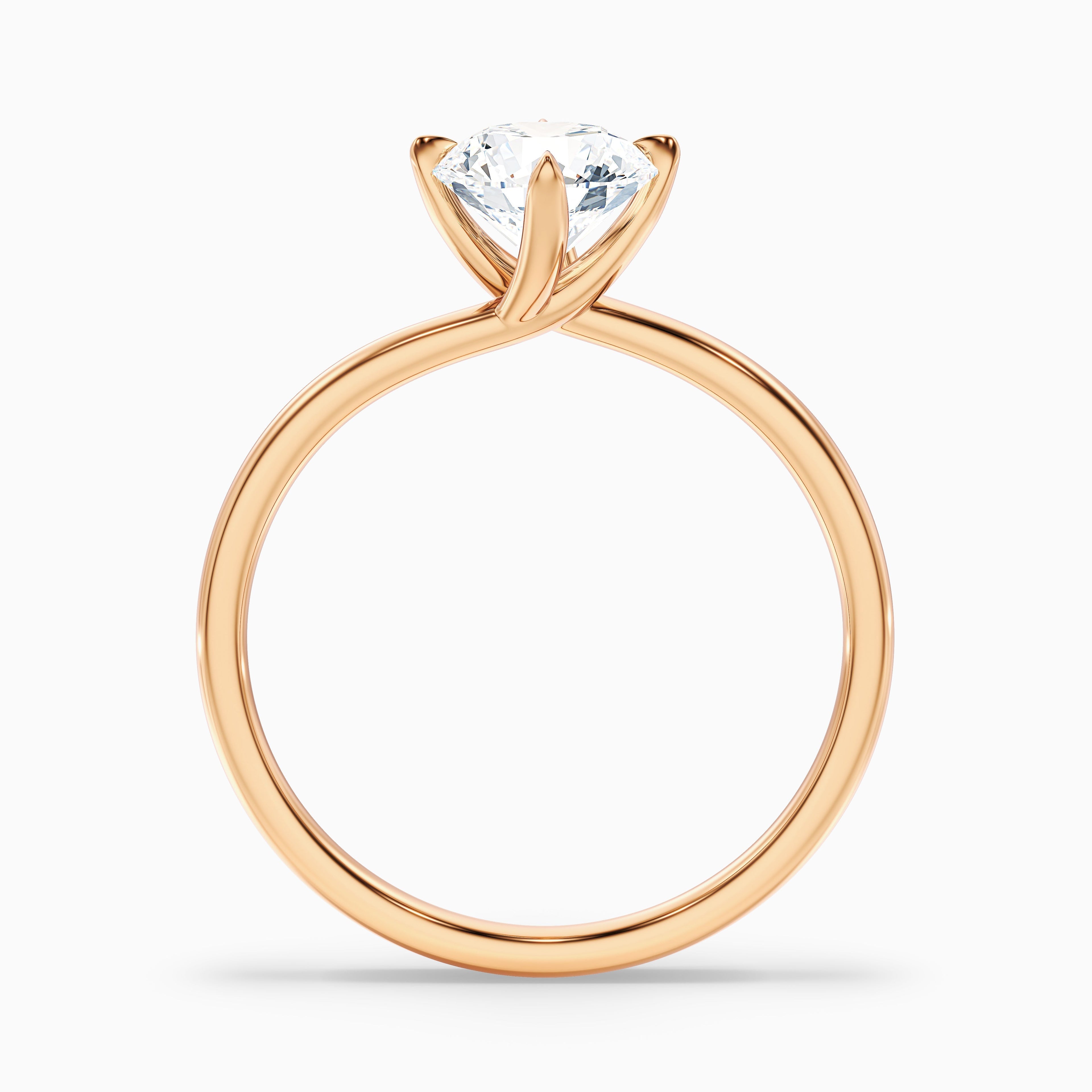 Daisy 3 Carat Round Solitaire Moissanite Diamond Ring in 18k White Gold