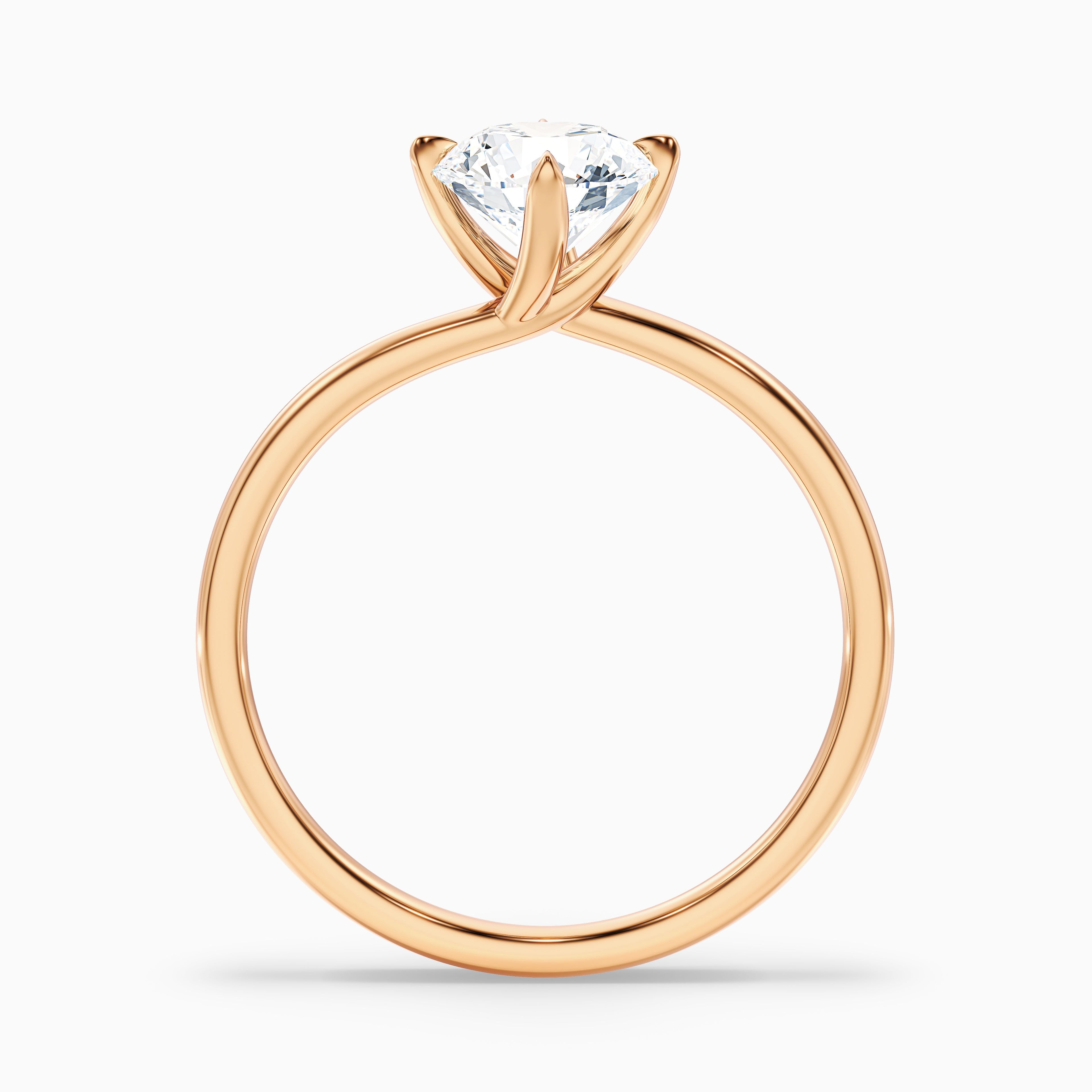 Noa 8 Carat Round Solitaire Moissanite Diamond Ring in 14k Rose Gold