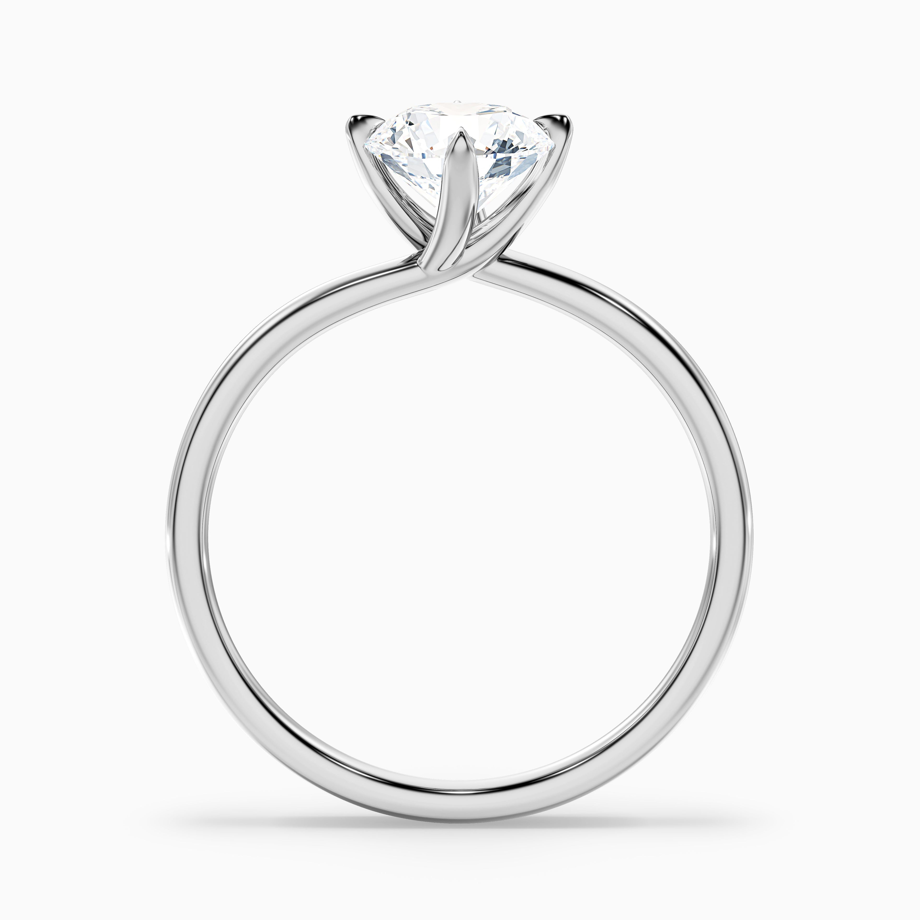 Daisy 4.5 Carat Round Solitaire Moissanite Diamond Ring in 10k White Gold DestGlow