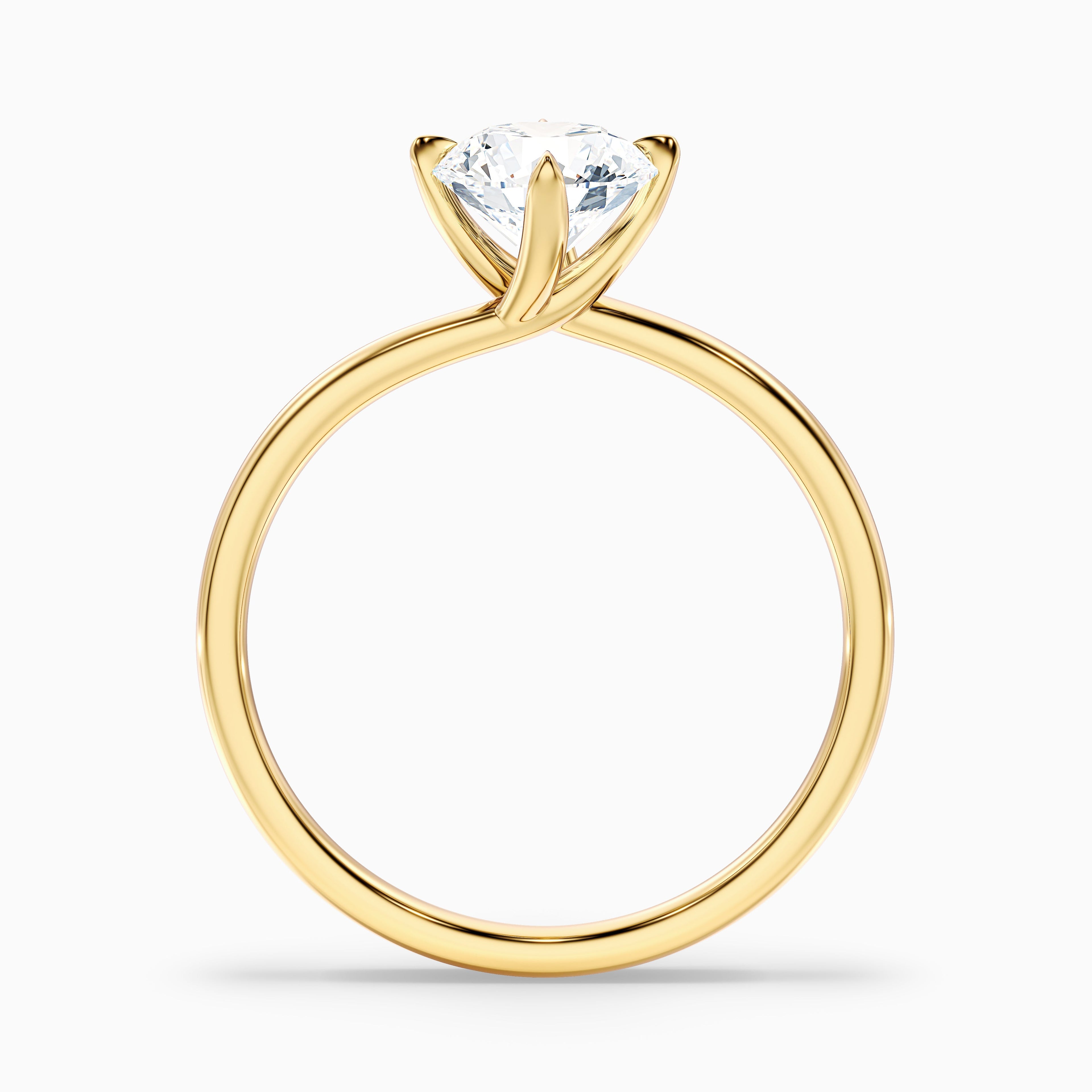 Alia 3 Carat Round Solitaire Lab Grown Engagement Ring in 10k White Gold