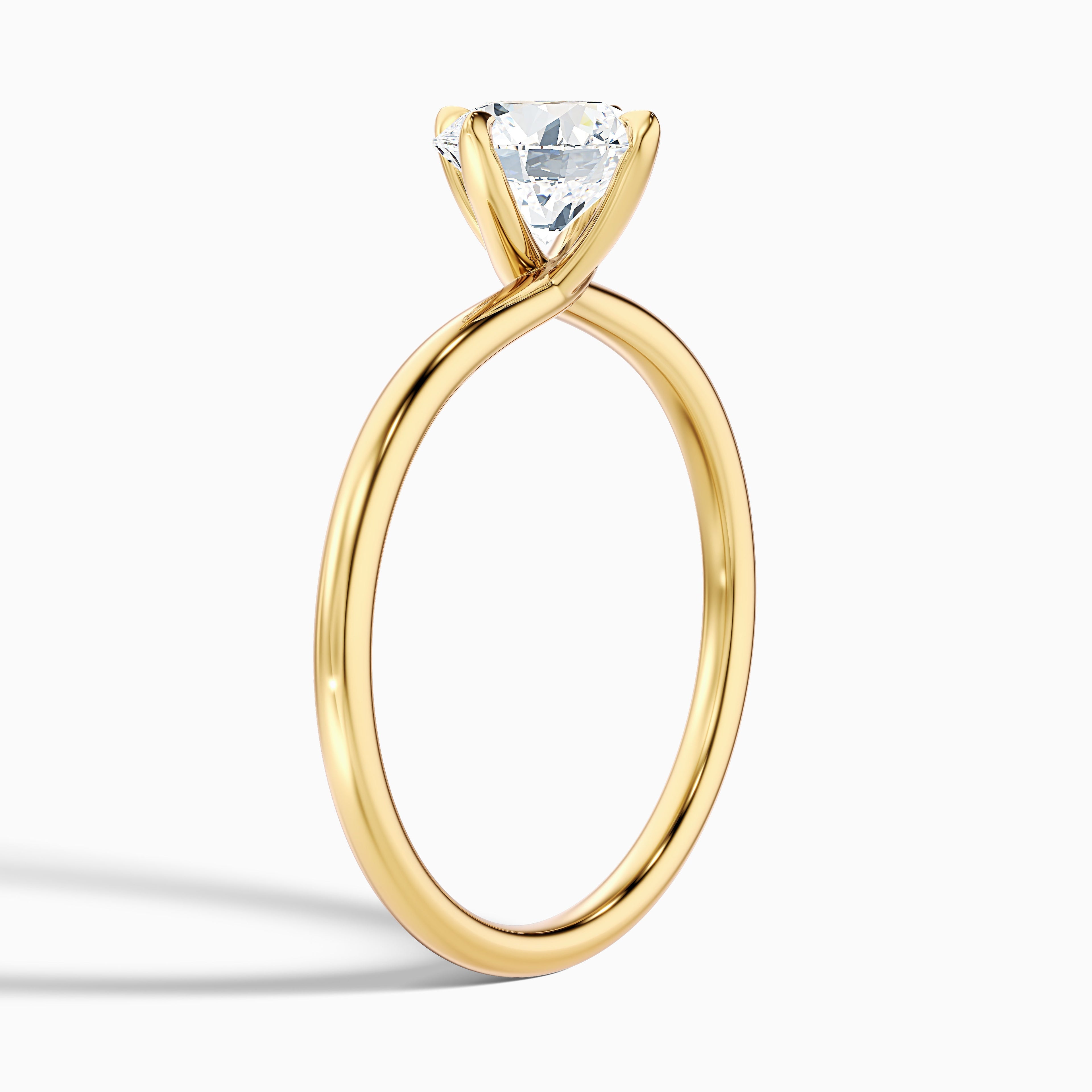 Alia 3 Carat Round Solitaire Lab Grown Engagement Ring in 14k White Gold