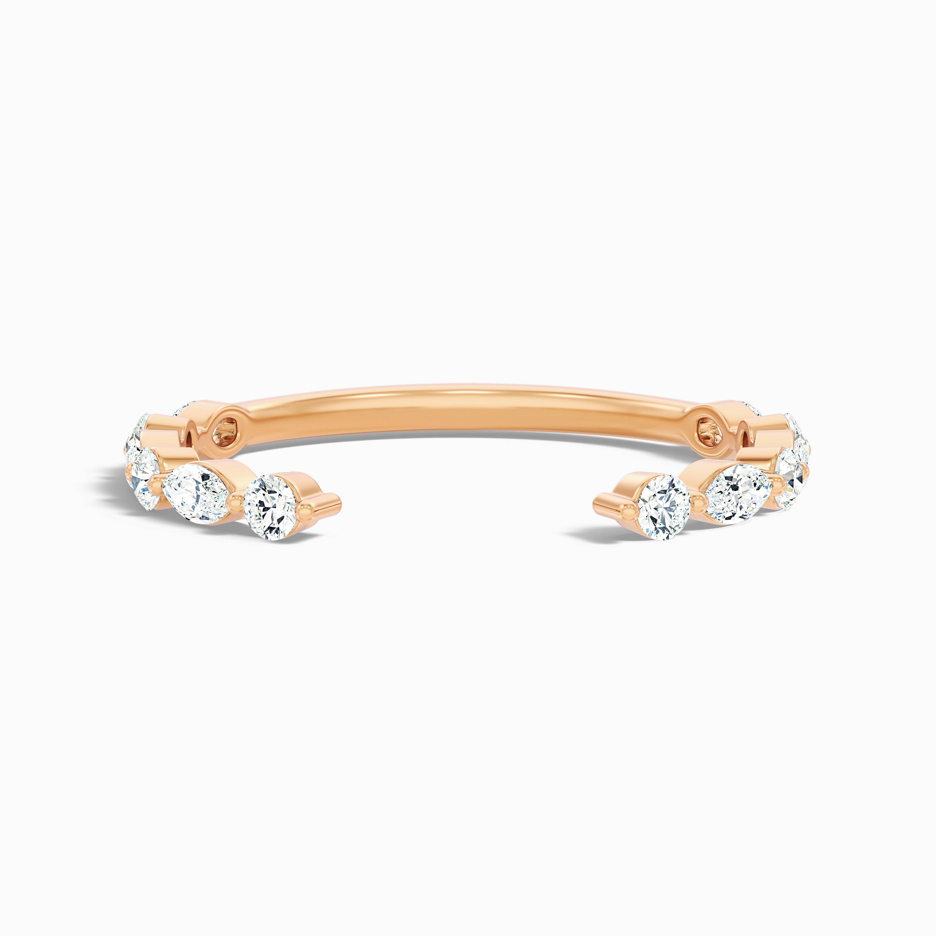 Kailey Open Marquise and Round Cut Lab Grown Diamond Wedding Band