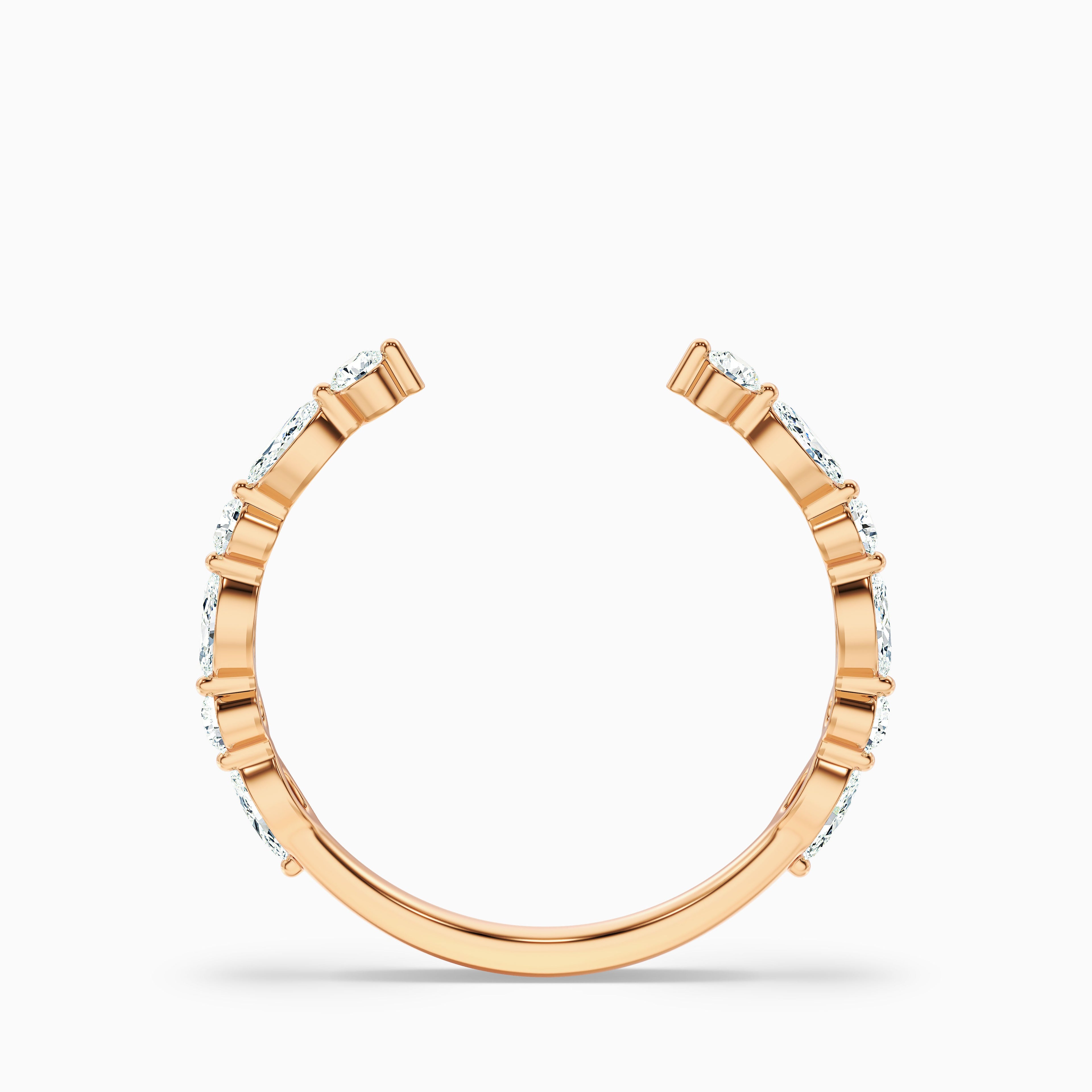 Kailey Open Marquise and Round Cut Lab Grown Diamond Wedding Band