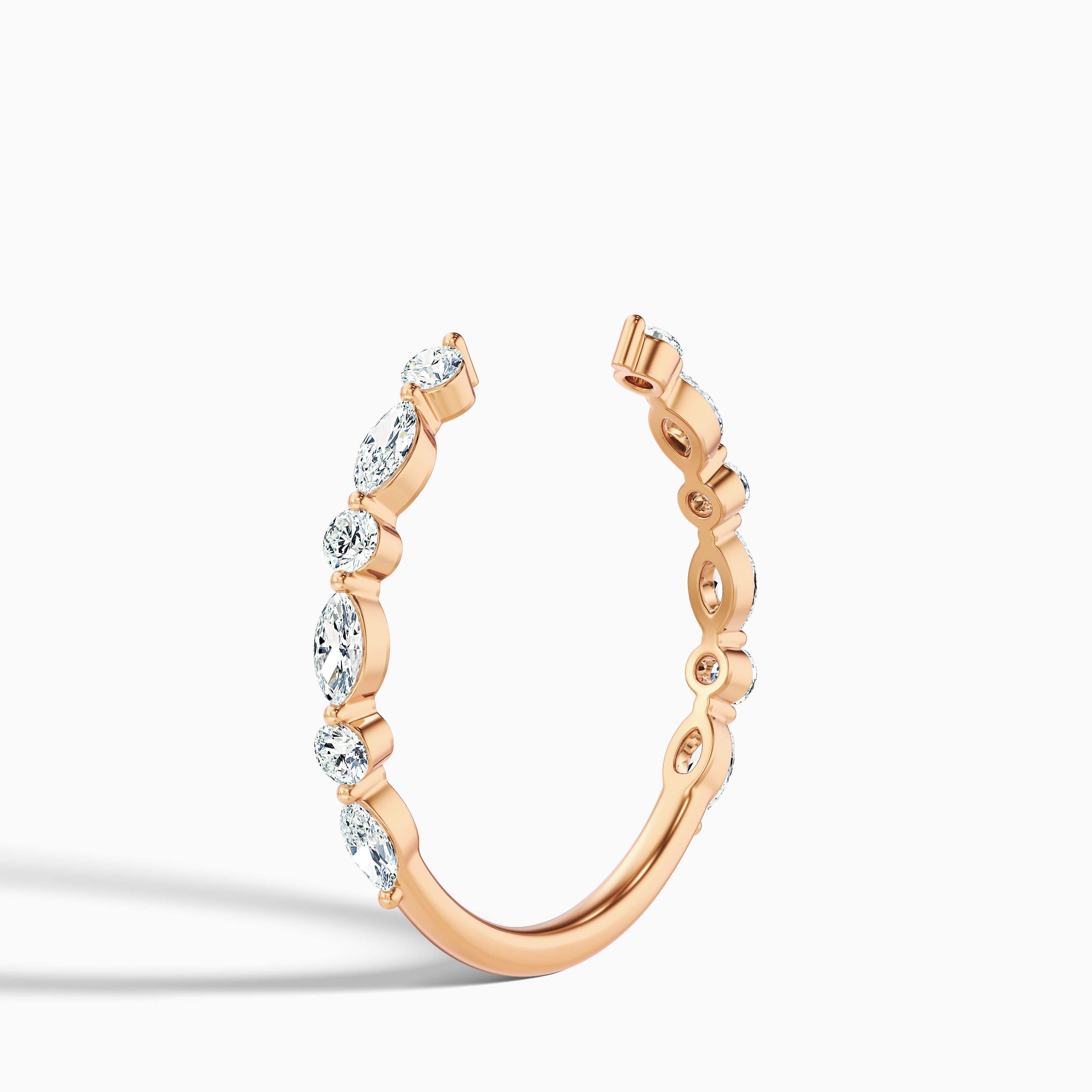 Kailey Open Marquise and Round Cut Lab Grown Diamond Wedding Band