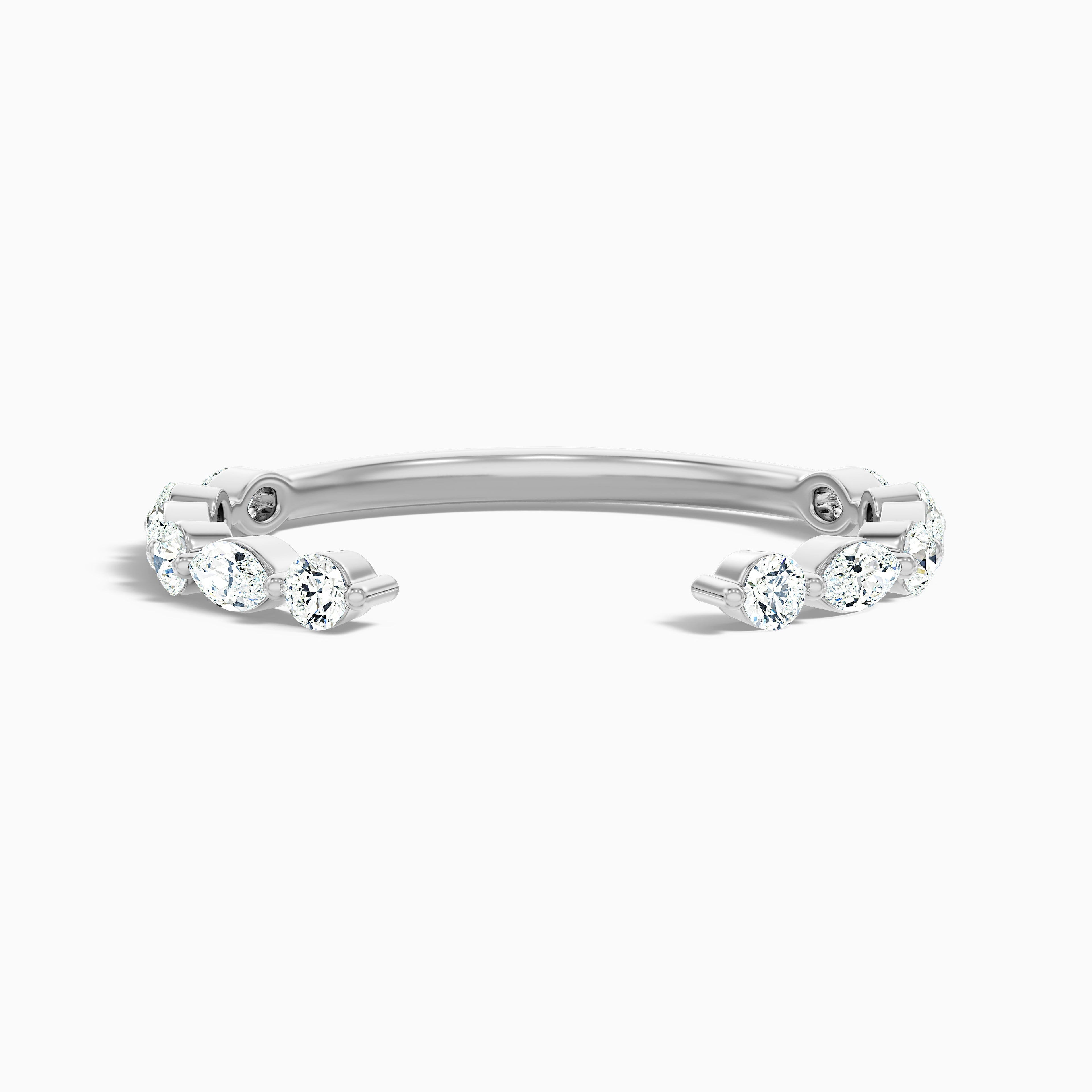 Kailey Open Marquise and Round Cut Lab Grown Diamond Wedding Band