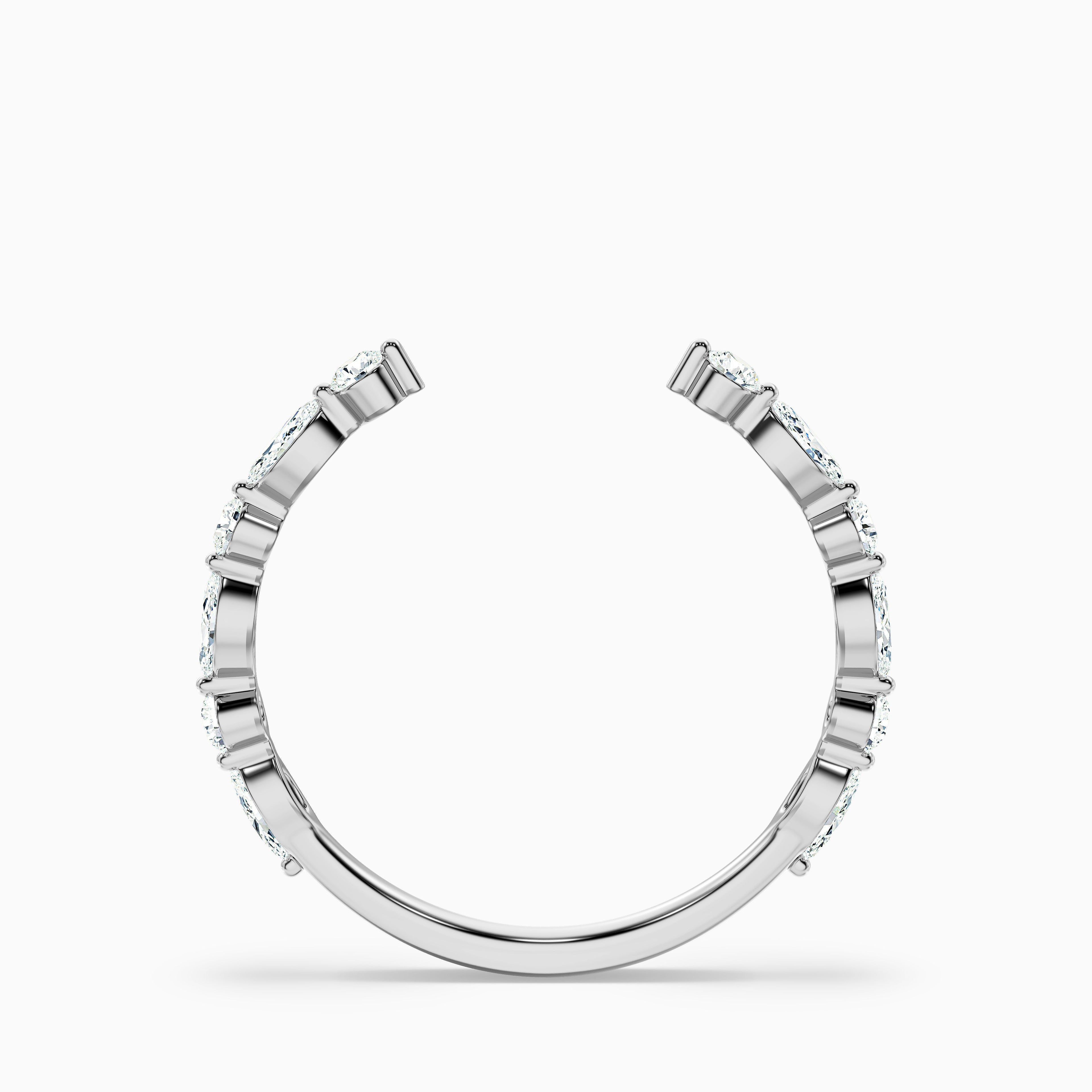 Kailey Open Marquise and Round Cut Lab Grown Diamond Wedding Band