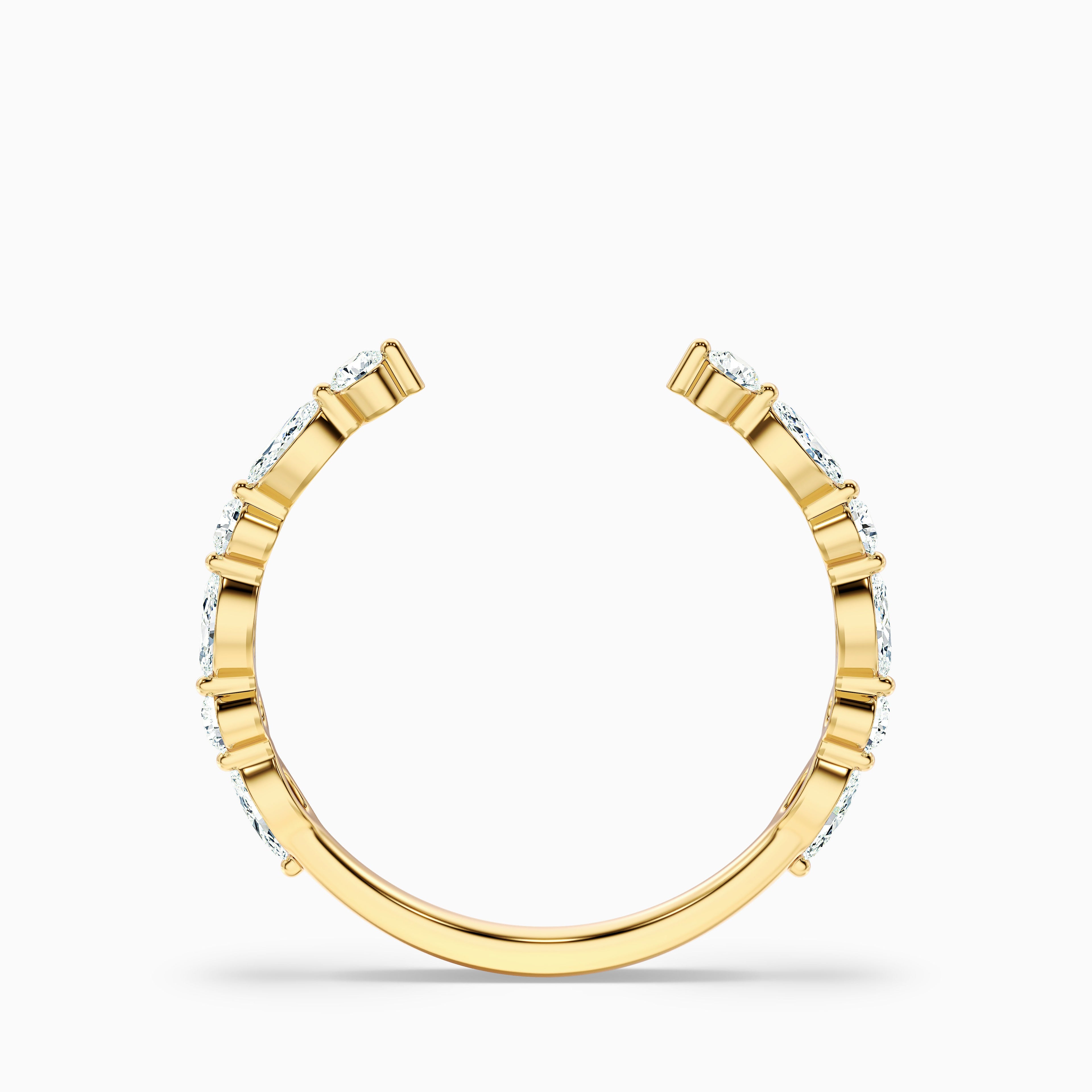 Kailey Open Marquise and Round Cut Lab Grown Diamond Wedding Band