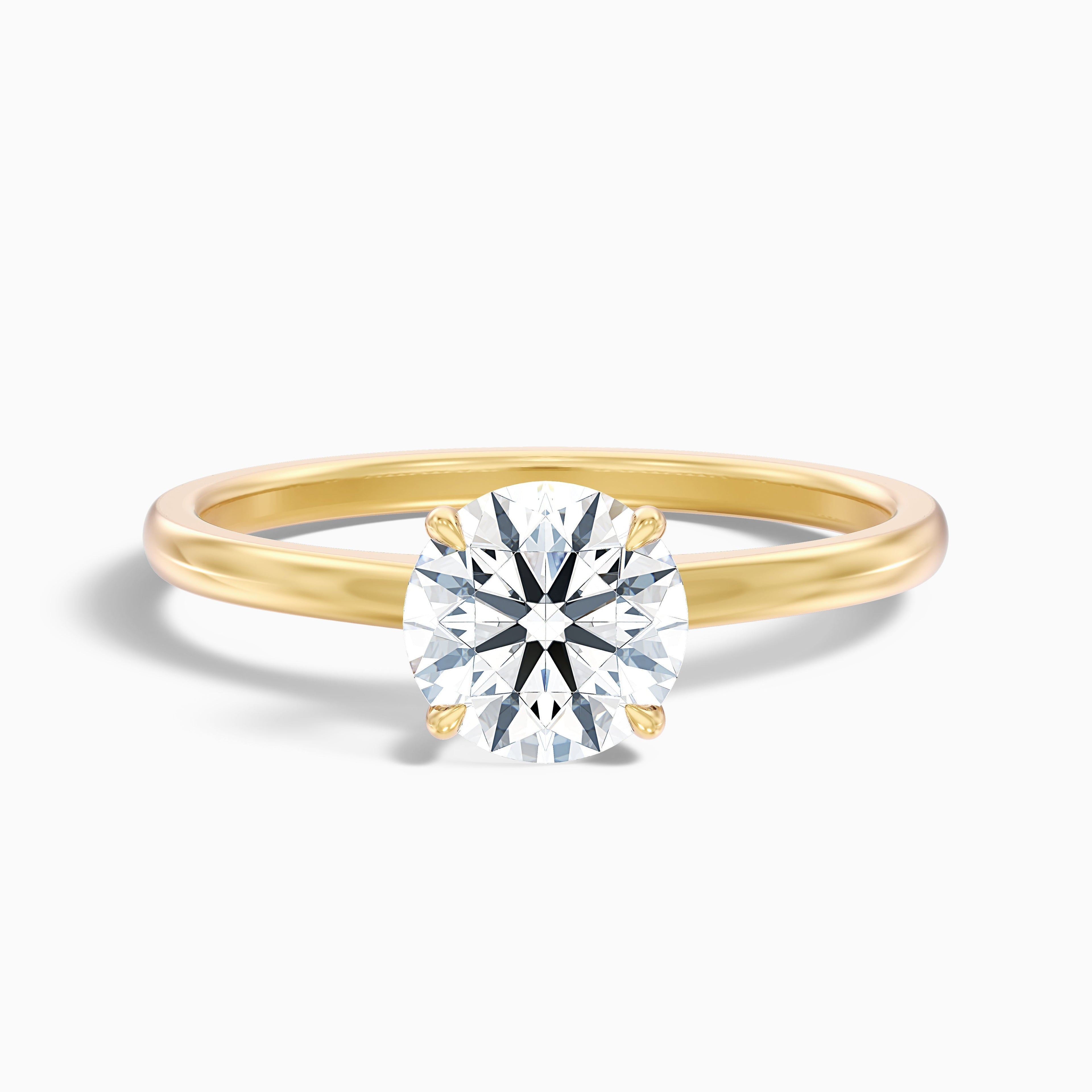 April 1.5 Carat Round Solitaire Moissanite Diamond Ring in 18k Rose Gold DestGlow