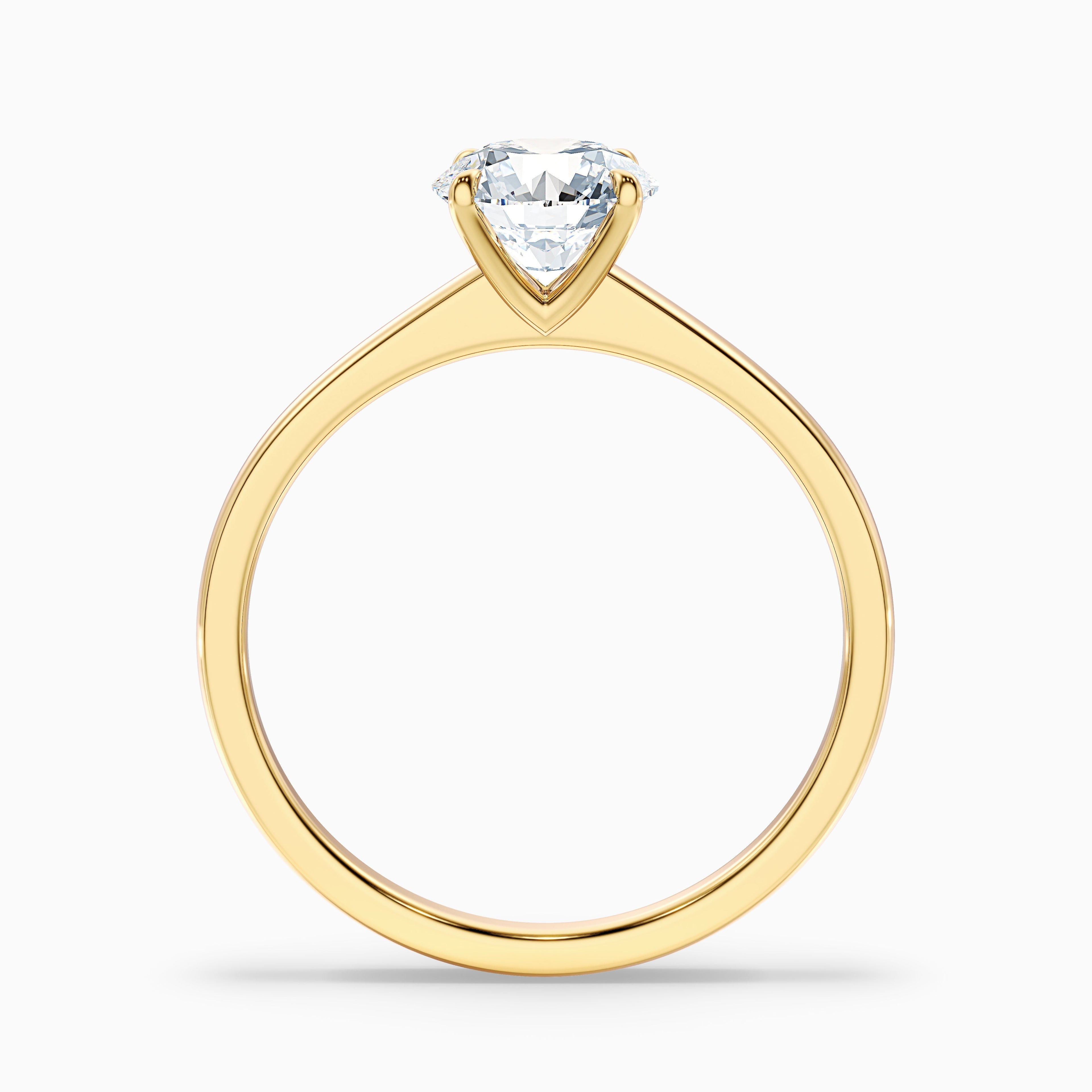 April 4.5 Carat Round Solitaire Moissanite Diamond Ring in 14k Rose Gold DestGlow