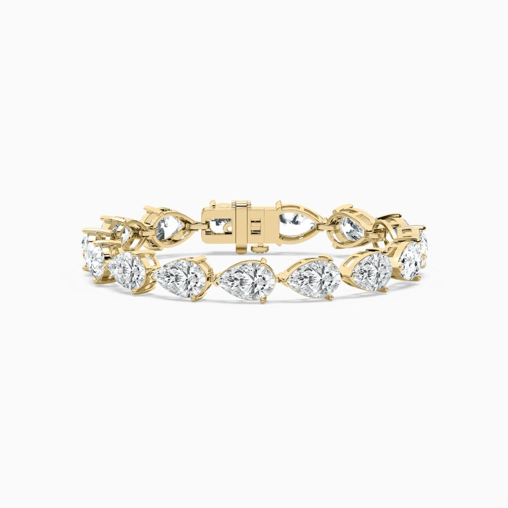 Ensley 30 Carat Pear Cut Lab Grown Diamonds Tennis Bracelet