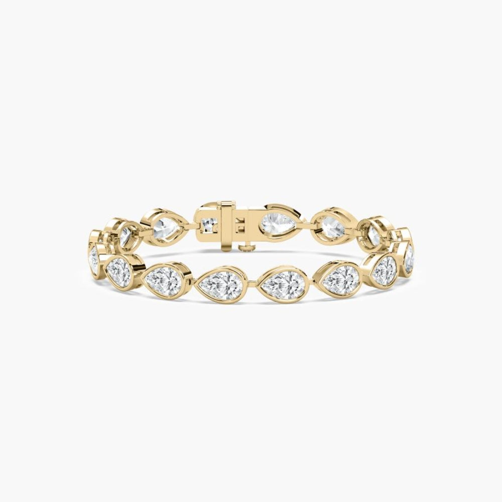 Adira 16 Carat Pear Cut Lab Grown Diamonds Tennis Bracelet
