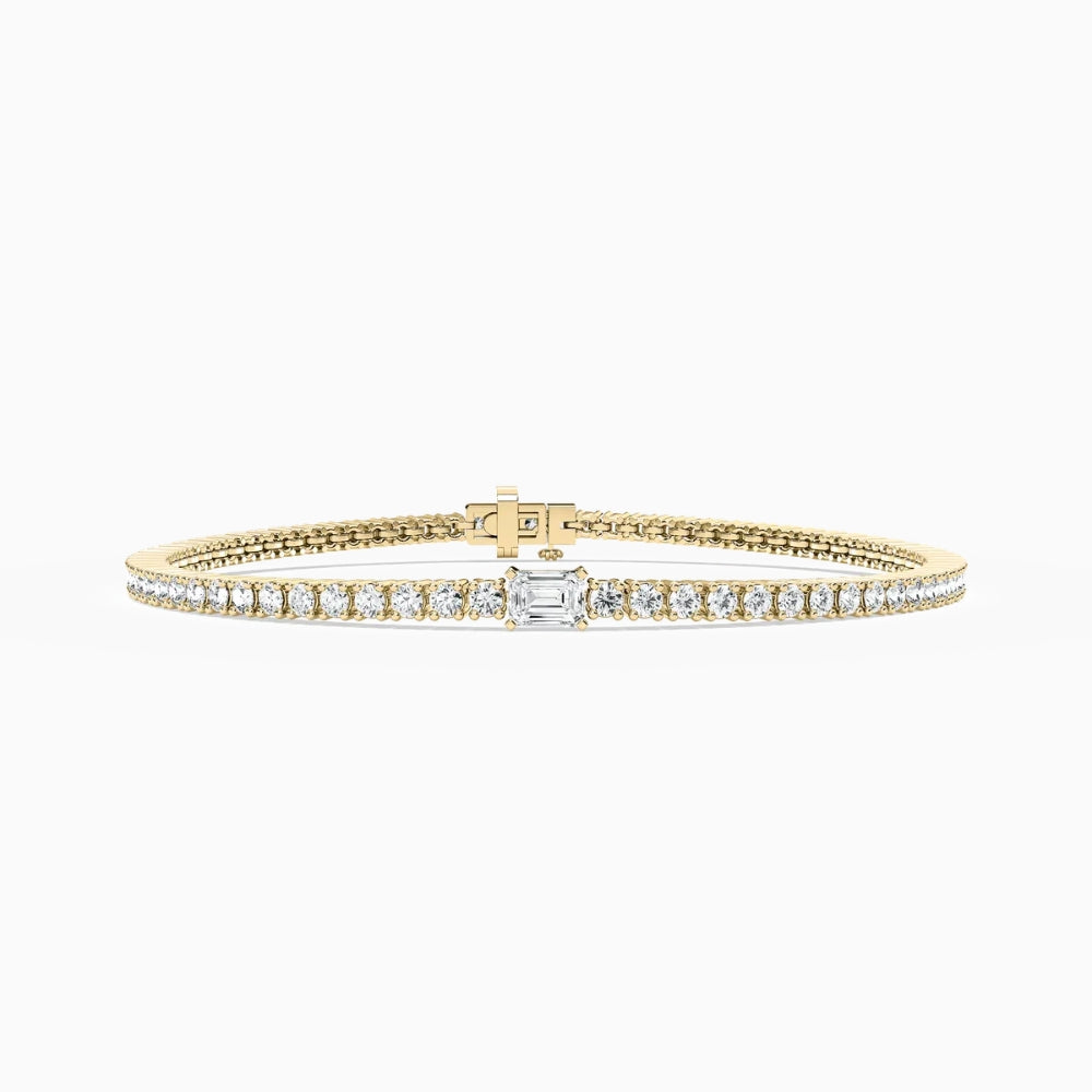 Erika Round And Emerald Lab Grown Diamond Shimmer Tennis Bracelet