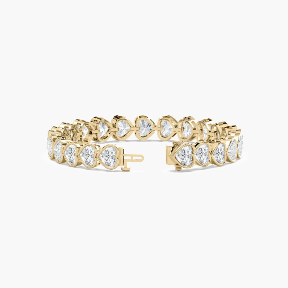 Wendy 23 Carat Heart Shaped Lab Grown Diamonds Tennis Bracelet