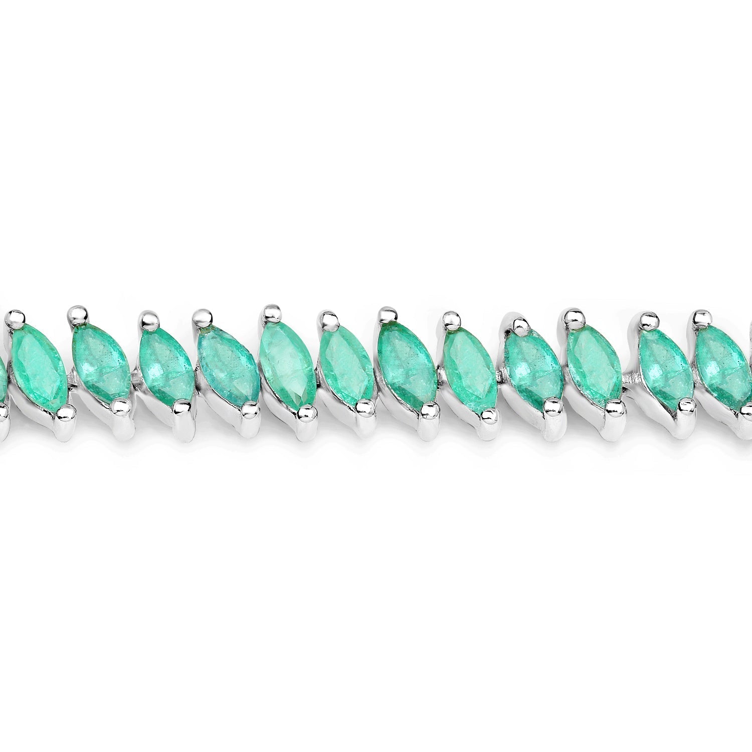 6.82 Carat Genuine Zambian Emerald .925 Sterling Silver Bracelet DestGlow