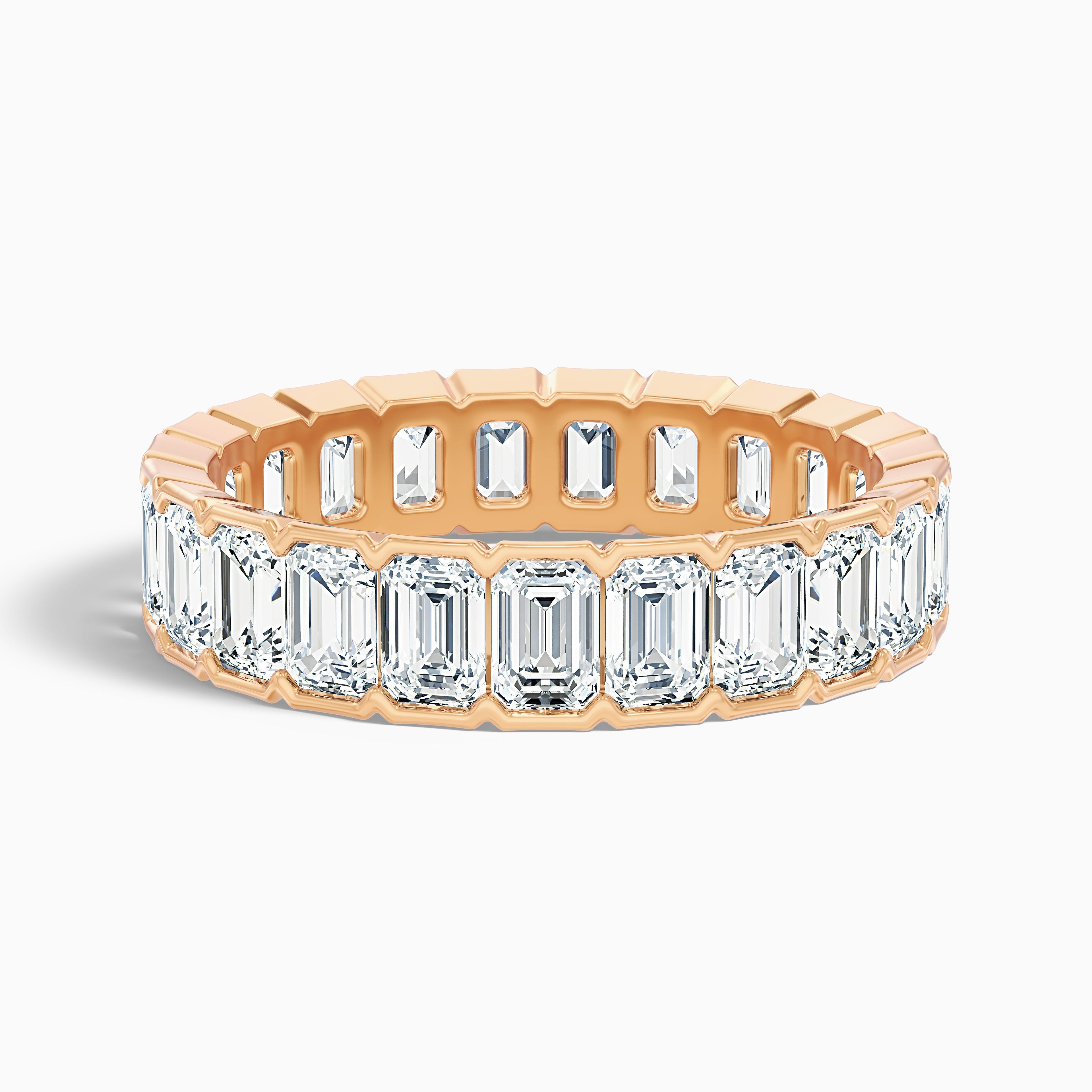 Rhiann Emerald Cut Full Eternity Half Bezel Lab Diamond Wedding Band