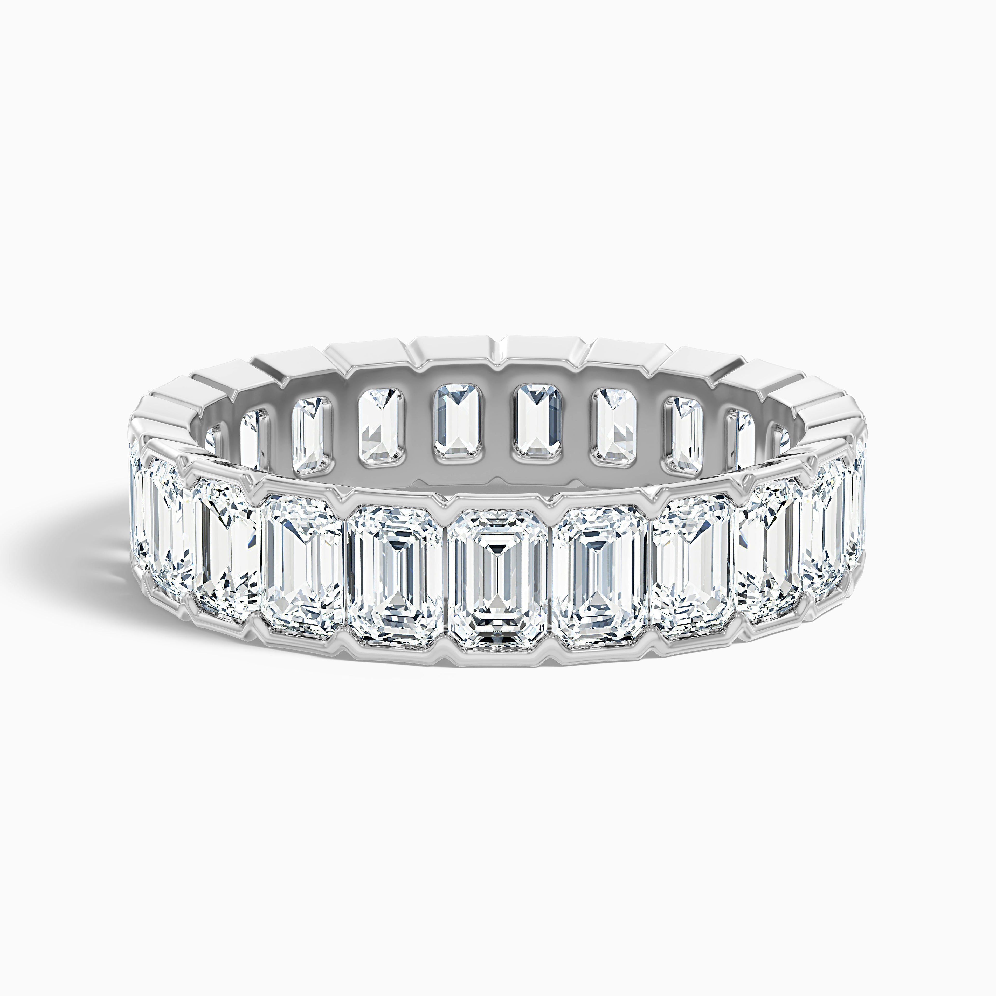 Rhiann Emerald Cut Full Eternity Half Bezel Lab Diamond Wedding Band