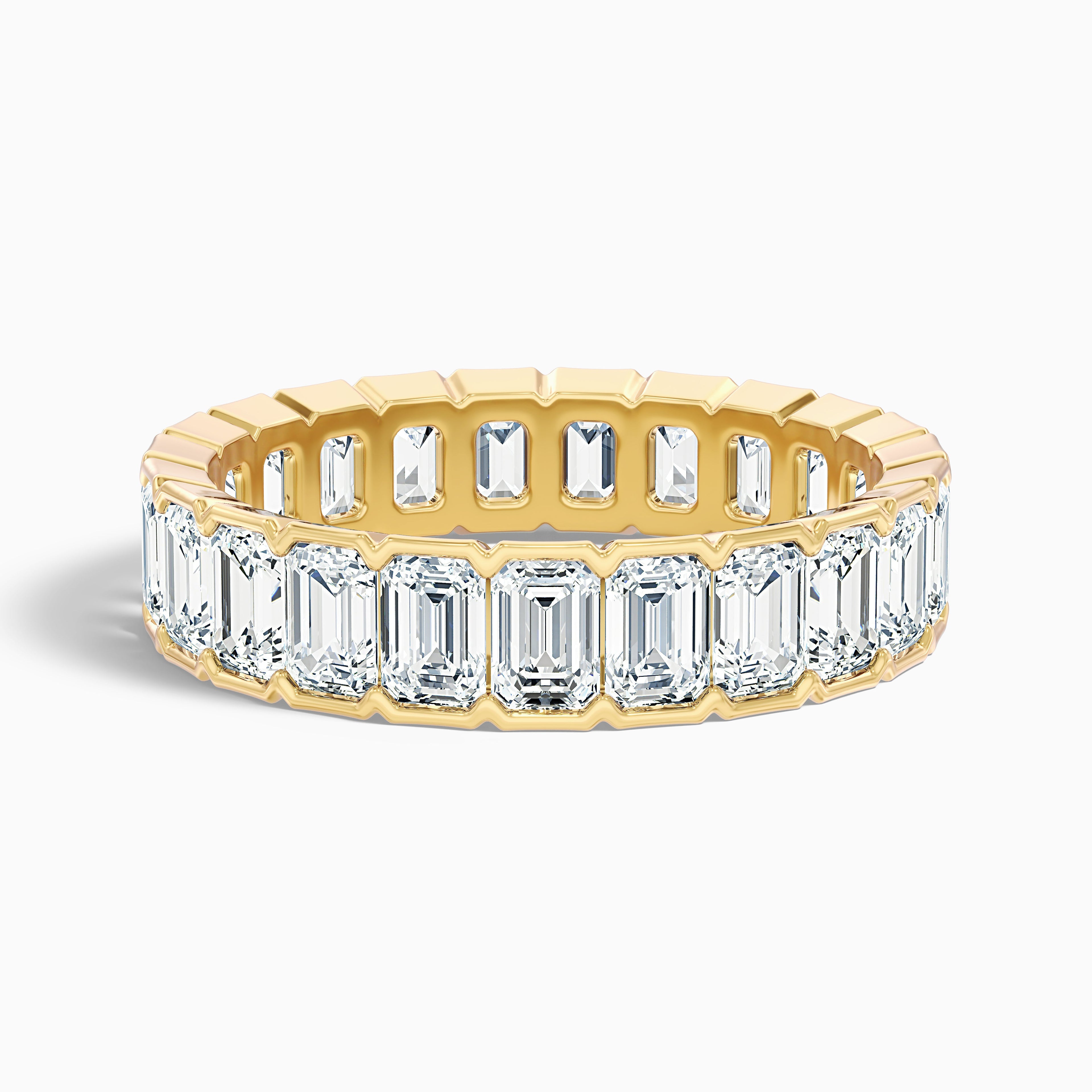 Rhiann Emerald Cut Full Eternity Half Bezel Lab Diamond Wedding Band