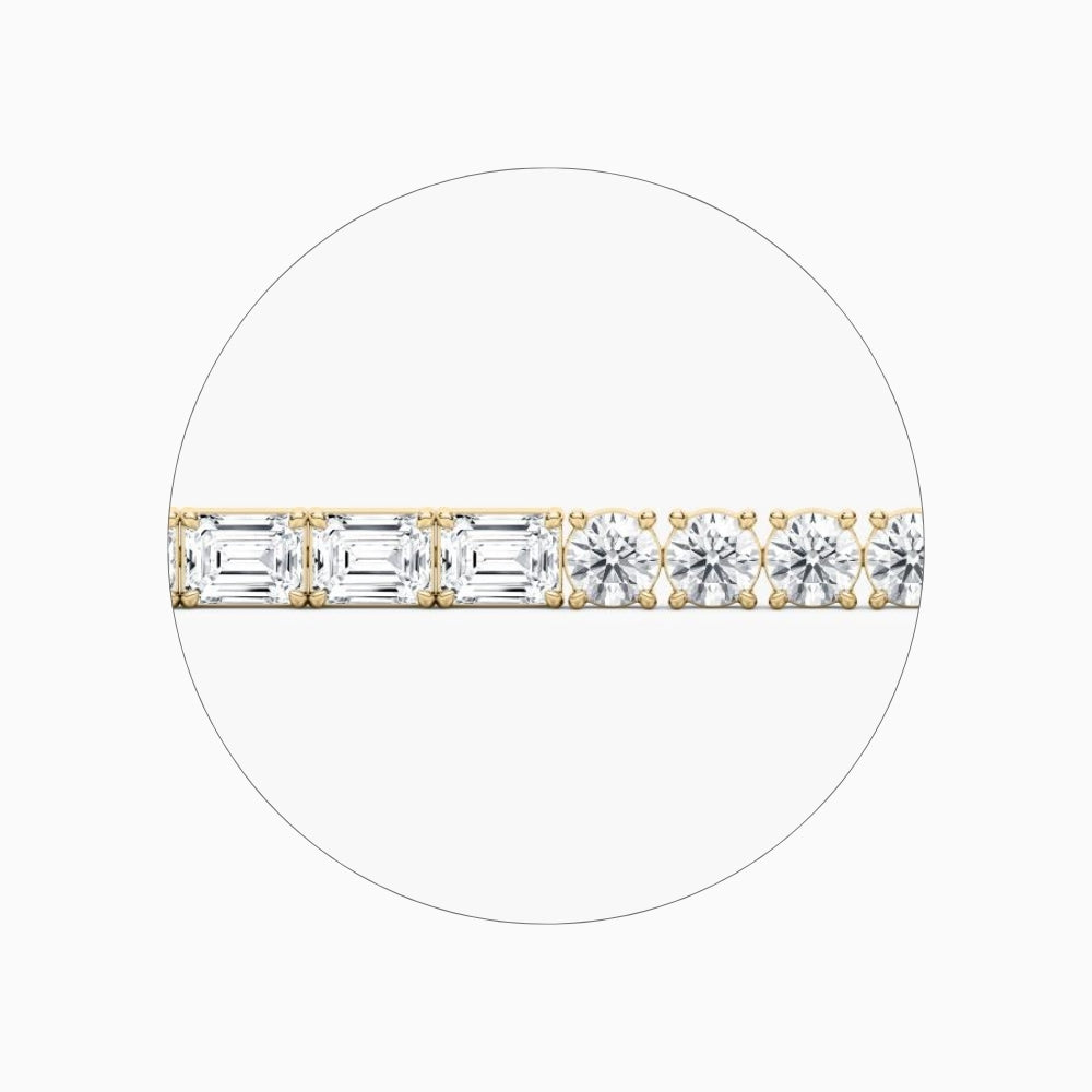 Josie Round And Emerald Lab Grown Diamond Tennis Bracelet