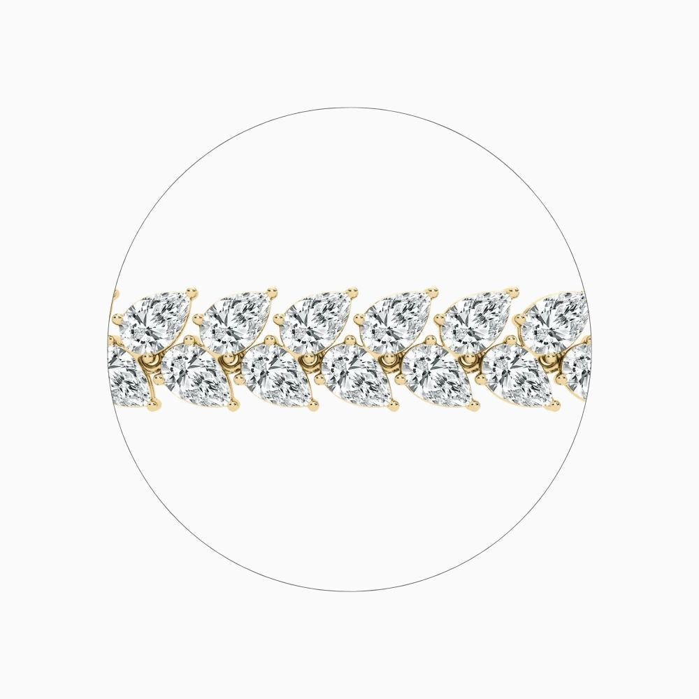 Skyla 20 Carat Pear Double Row Lab Grown Diamond Alternate Set Tennis Bracelet