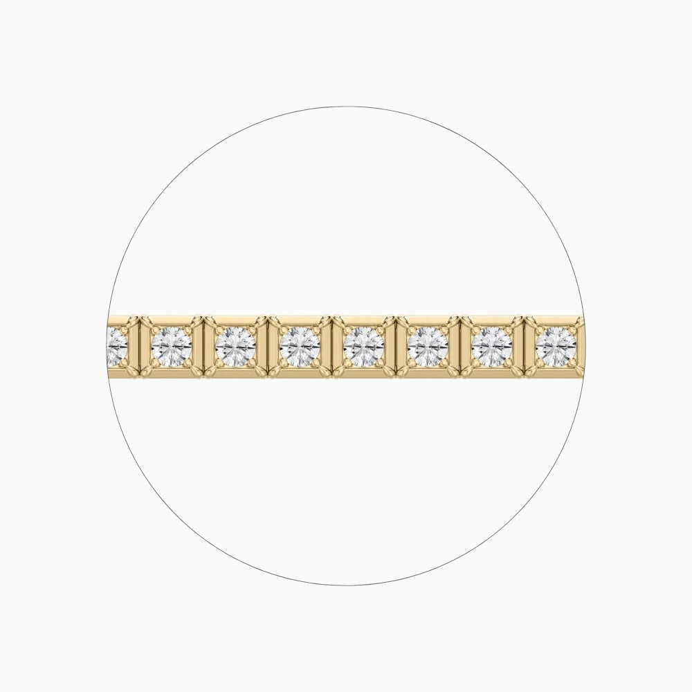 Cindy Round Cut Lab Grown Diamond Tennis Bracelet in Metal Prong Setting