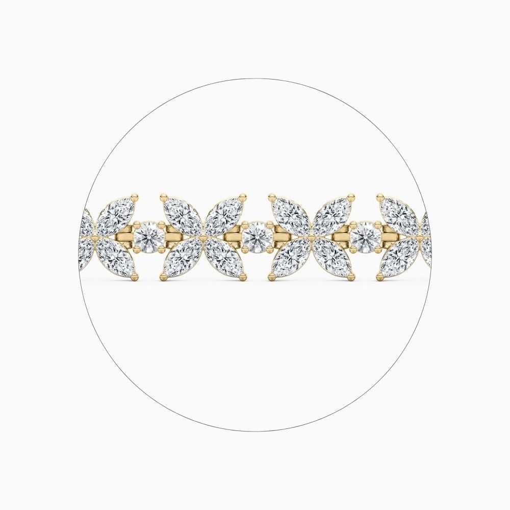 Jamie Marquise And Round Lab Grown Diamond Tennis Bracelet