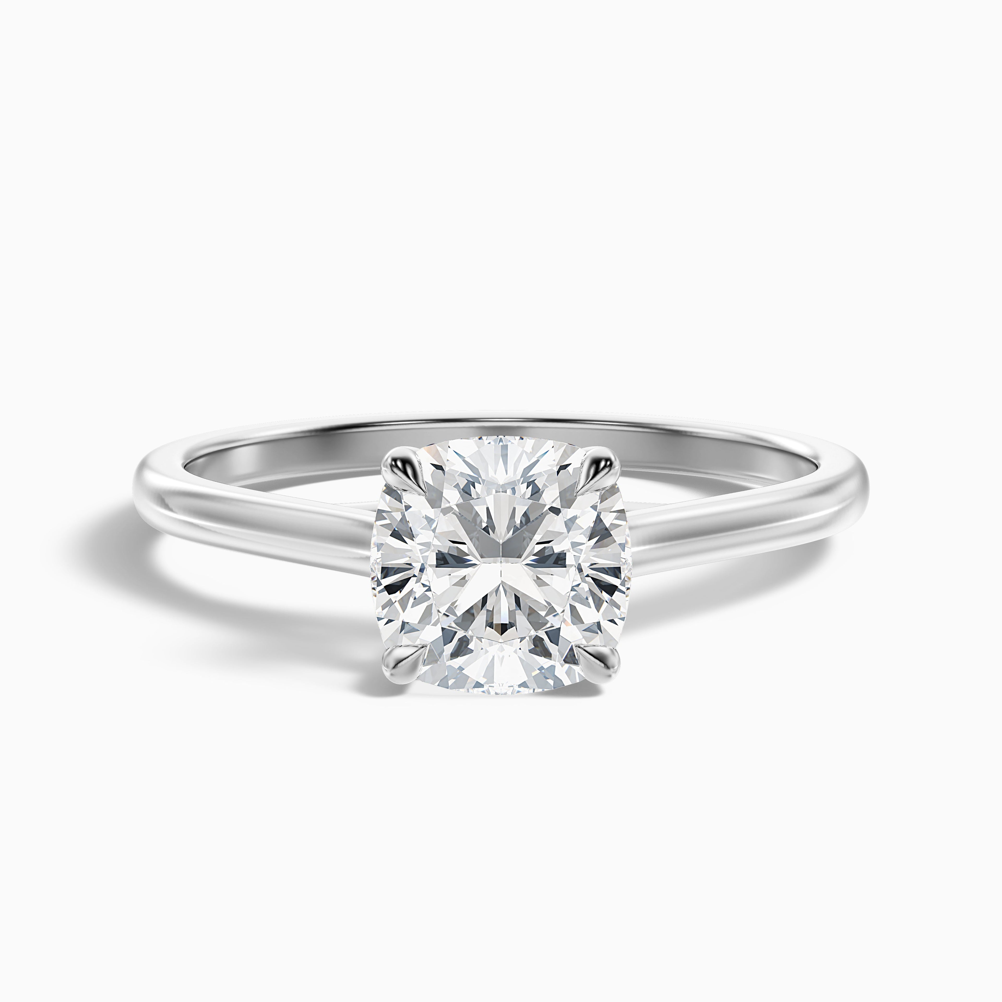 Joy 5 Carat Cushion Cut Solitaire Lab Grown Engagement Ring in 10k Rose Gold
