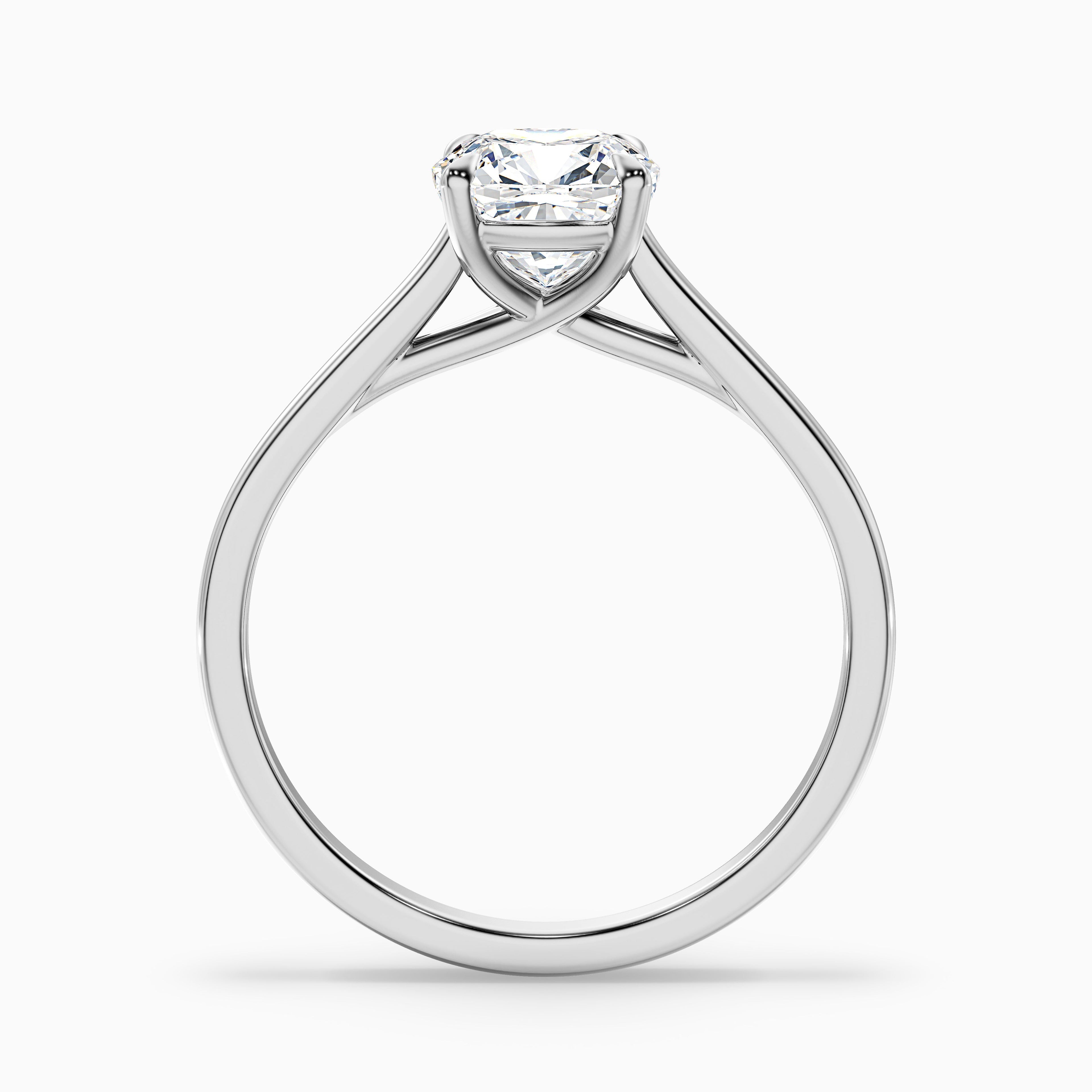 Joy 5 Carat Cushion Cut Solitaire Lab Grown Engagement Ring in 10k Rose Gold