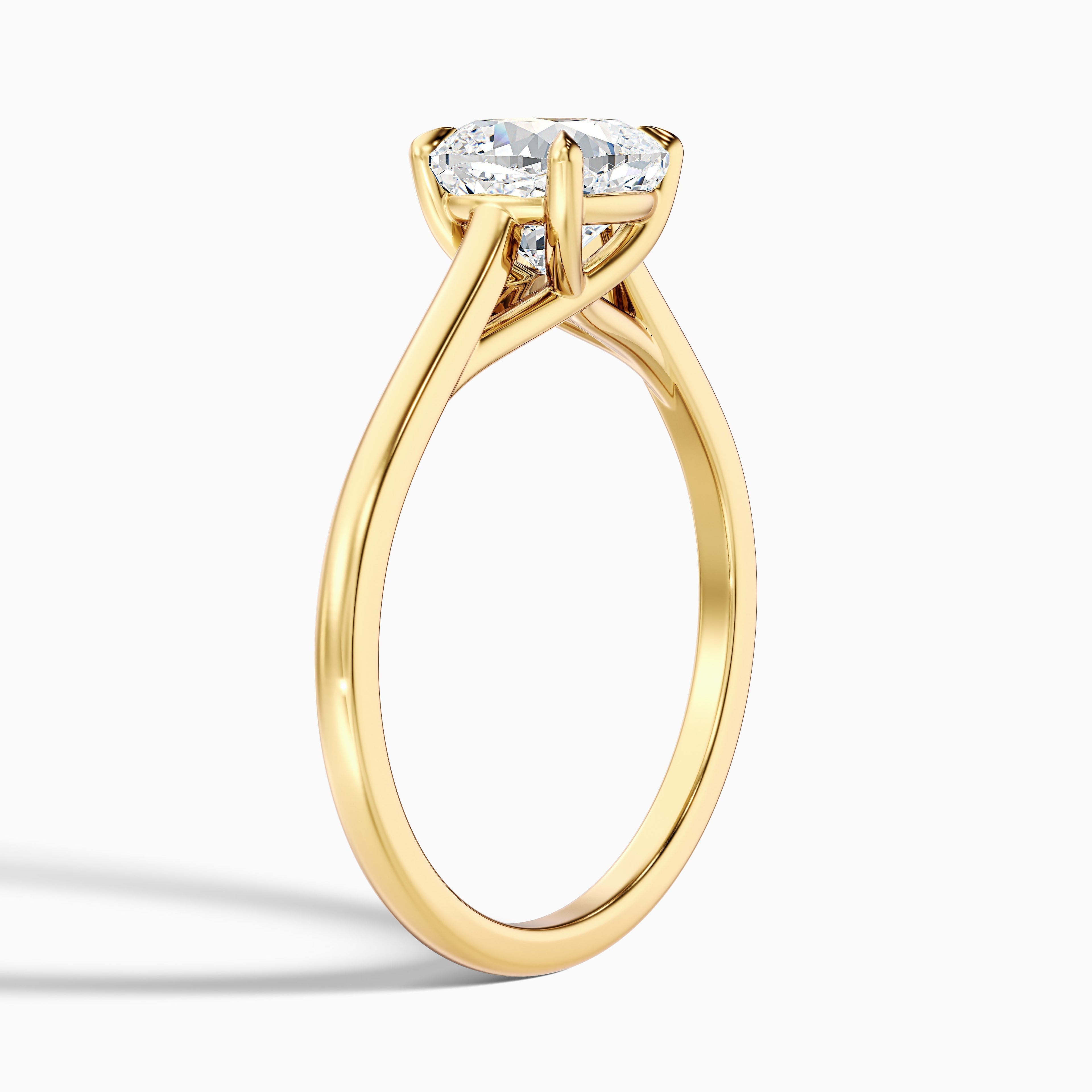 Nelli 1 Carat Cushion Cut Solitaire Moissanite Diamond Ring in 14k Yellow Gold DestGlow
