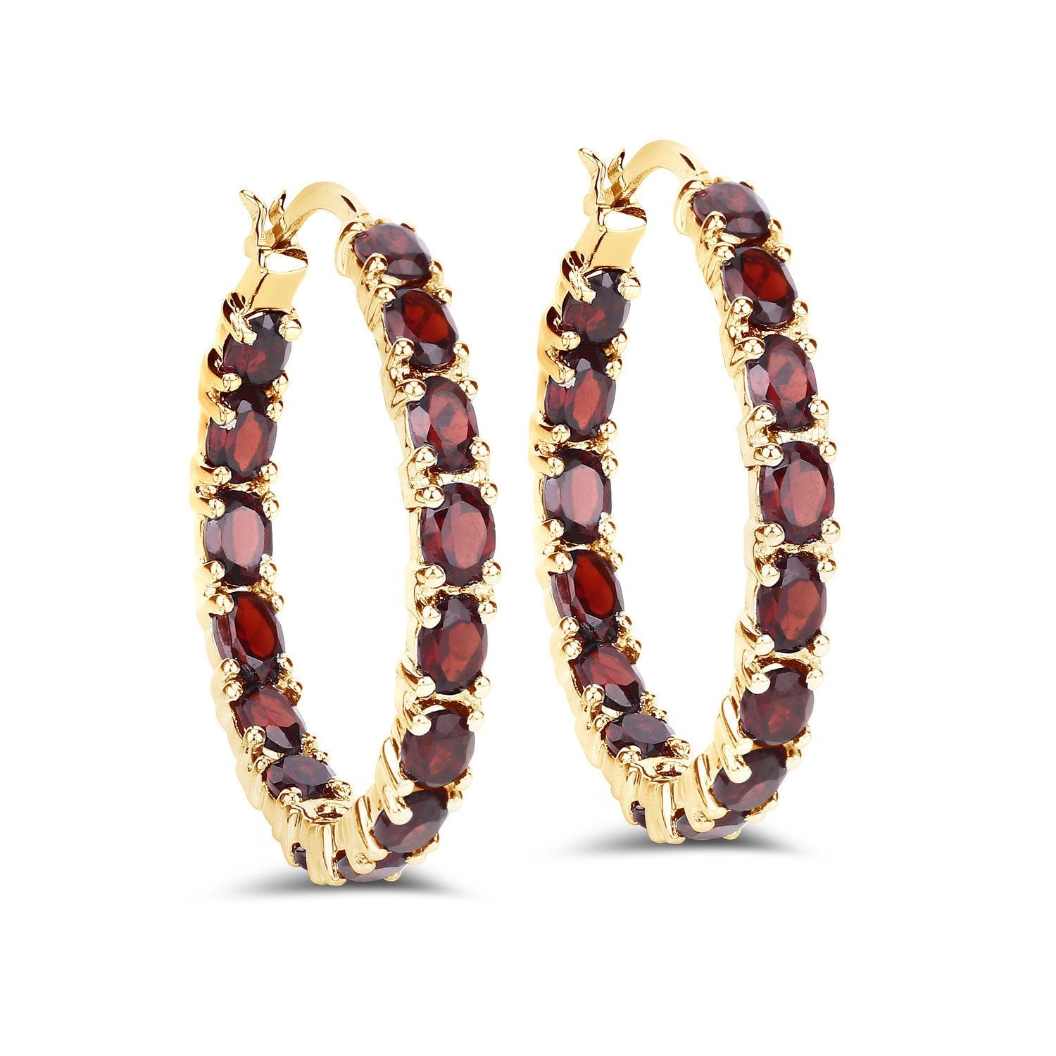 6.00 Carat Genuine Garnet .925 Sterling Silver Earrings DestGlow