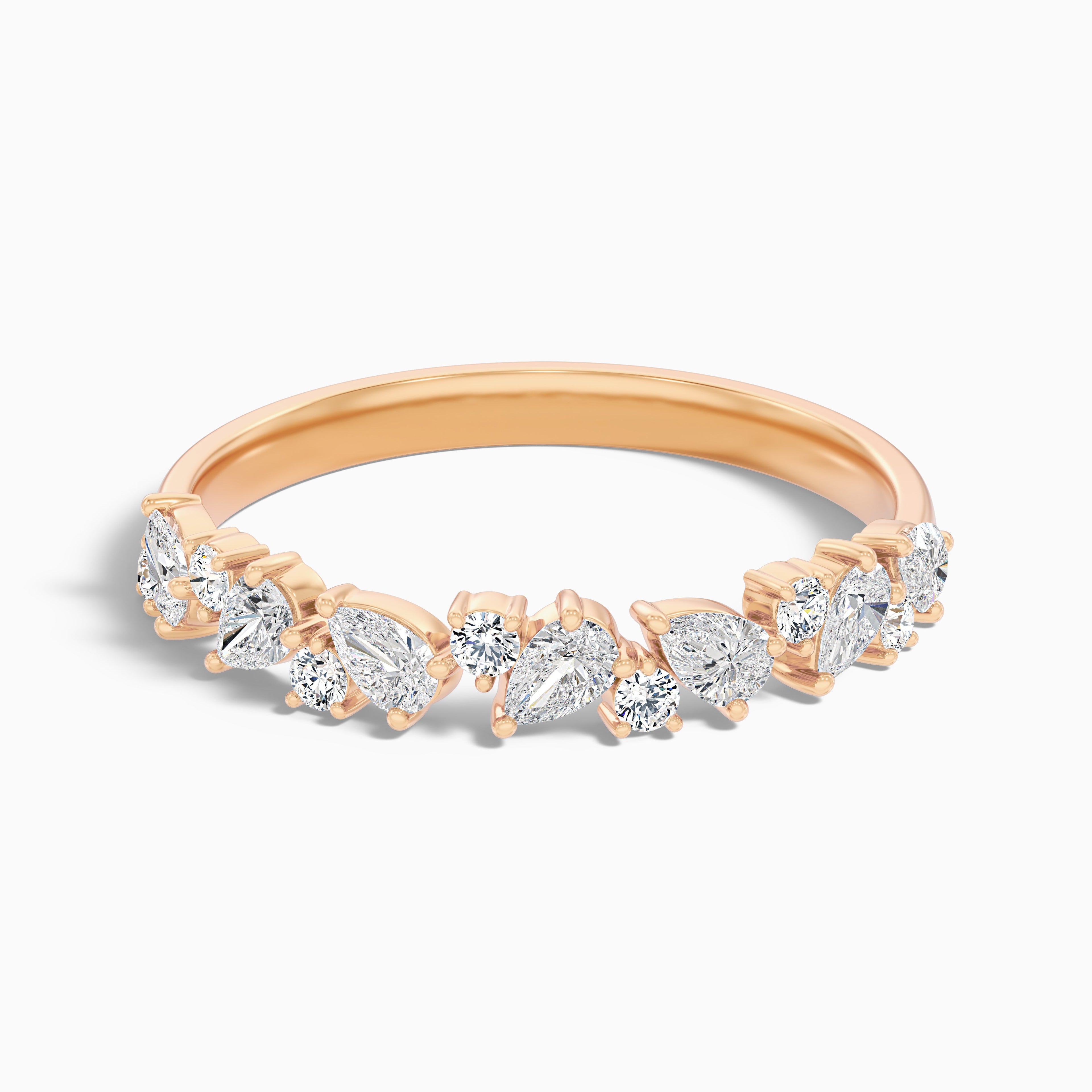 Charlotte Round and Pear Cut Half Eternity Lab Grown Diamond Band