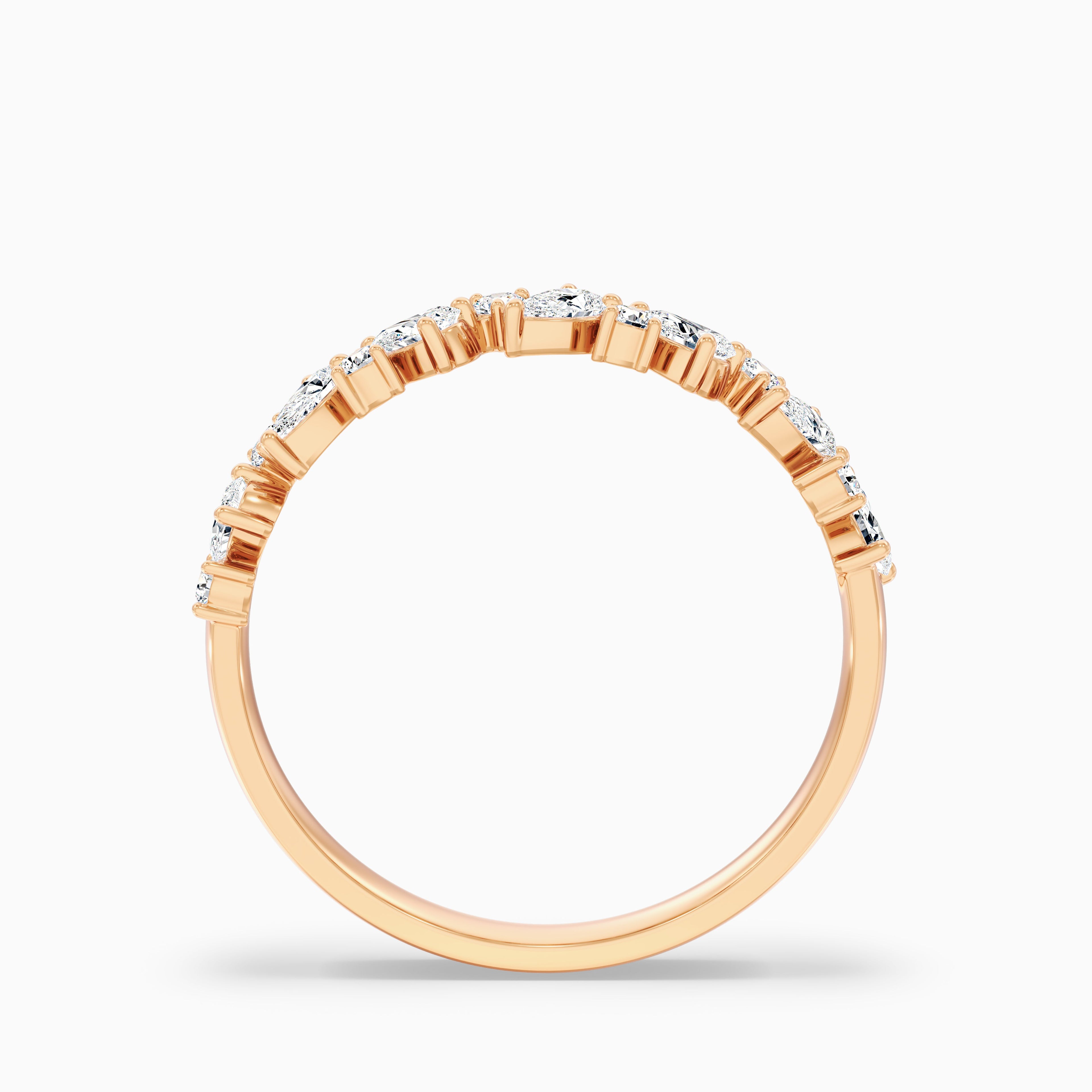Charlotte Round and Pear Cut Half Eternity Lab Grown Diamond Band
