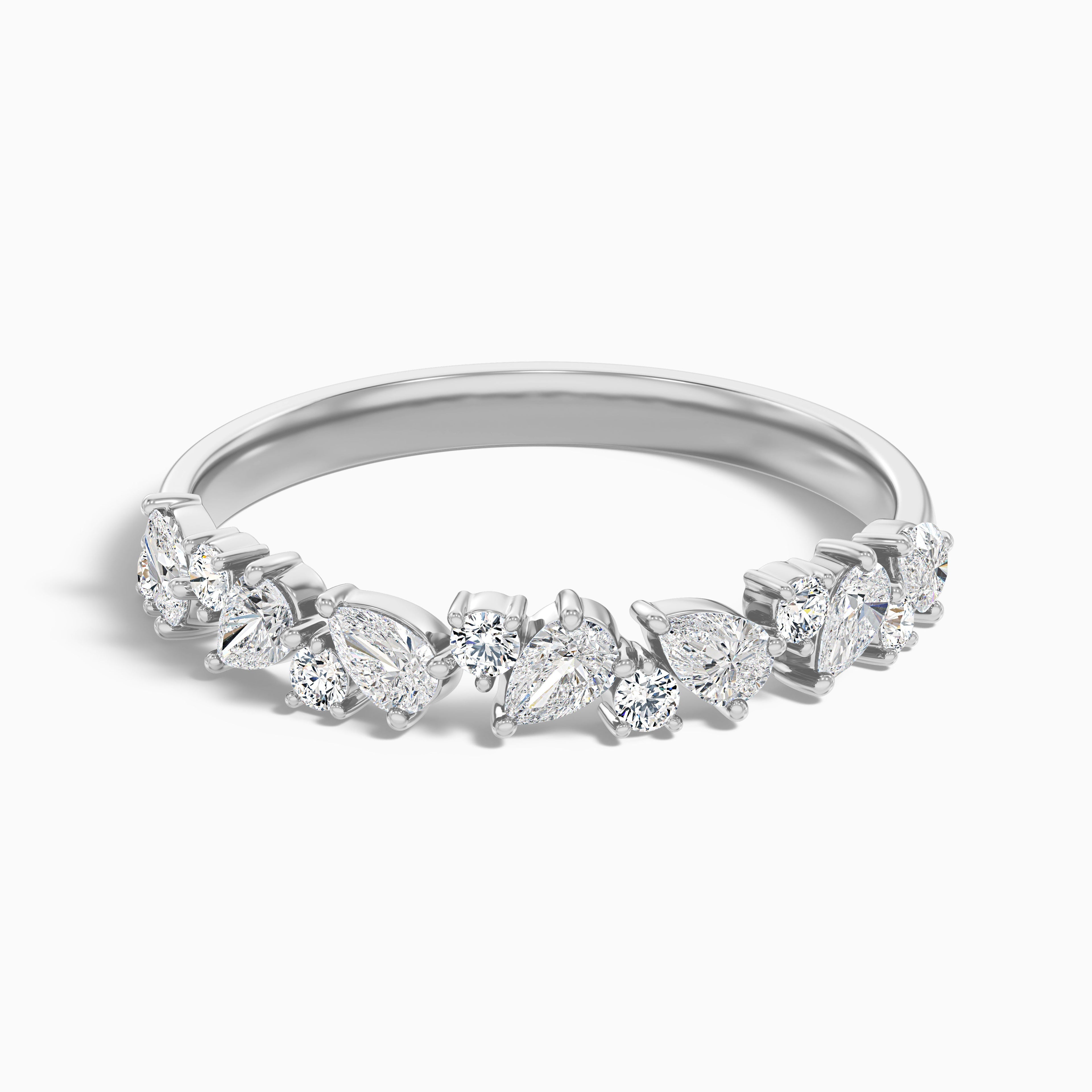 Charlotte Round and Pear Cut Half Eternity Lab Grown Diamond Band