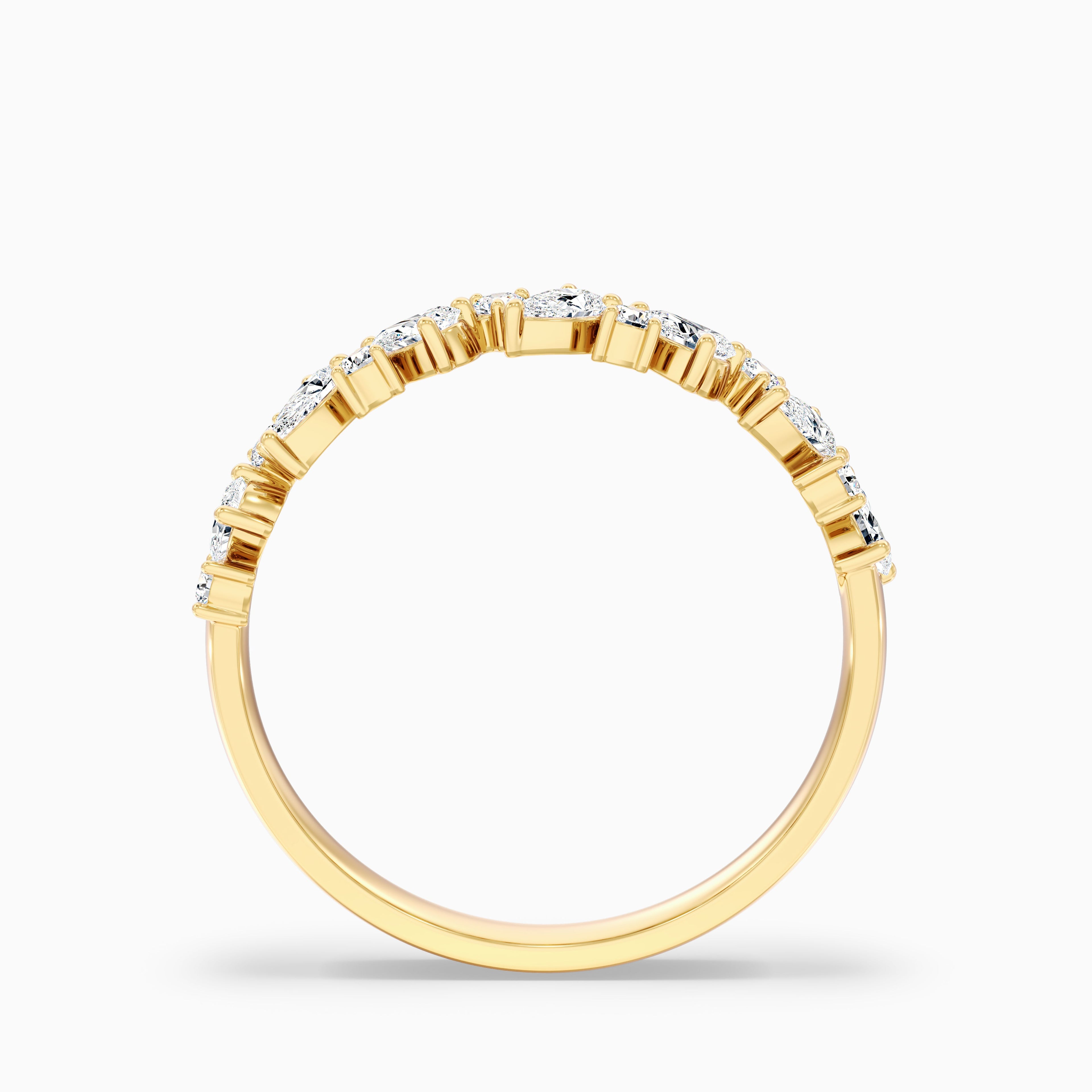Charlotte Round and Pear Cut Half Eternity Lab Grown Diamond Band