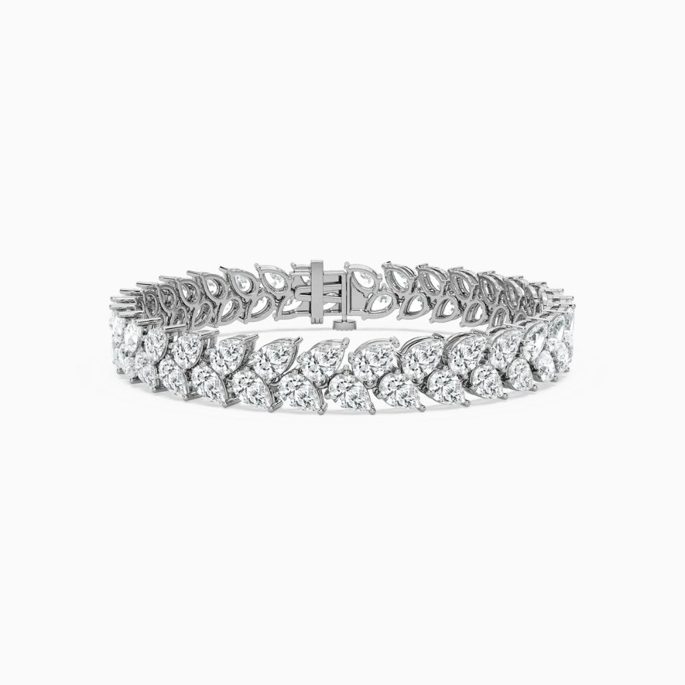Skyla 20 Carat Pear Double Row Lab Grown Diamond Alternate Set Tennis Bracelet